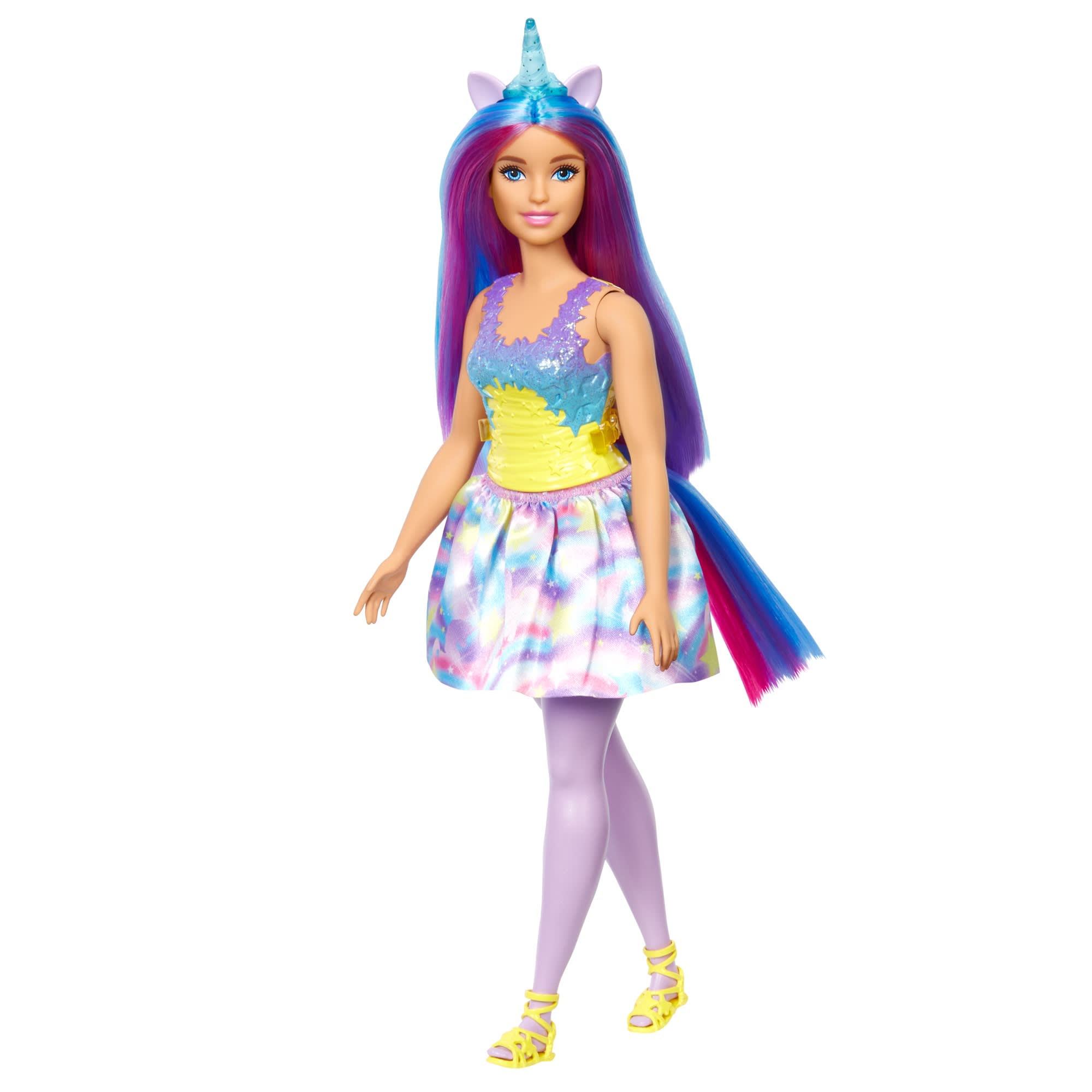 Barbie Fantasia Boneca Unicórnio Chifre Azul