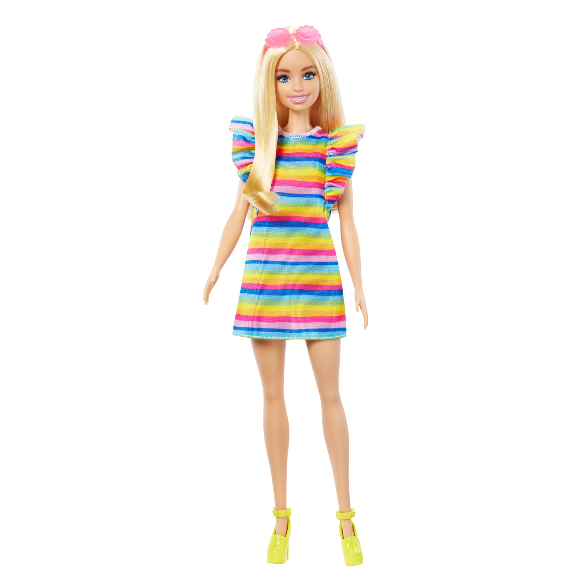 Barbie Fashionistas Doll, Braces & Rainbow Dress