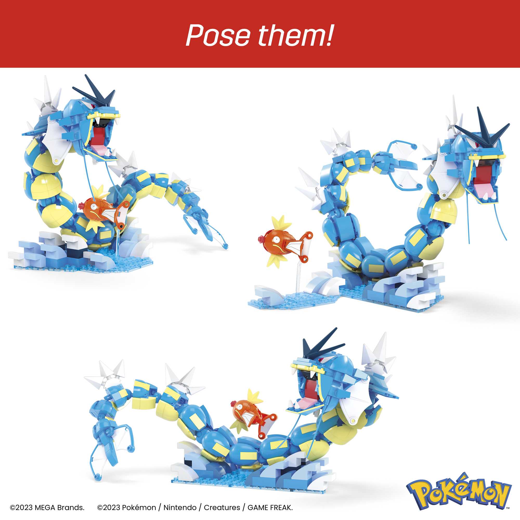 MEGA Pokémon Magikarp Building Toy Kit With 2 Action Figures (411 Pieces) For Kids