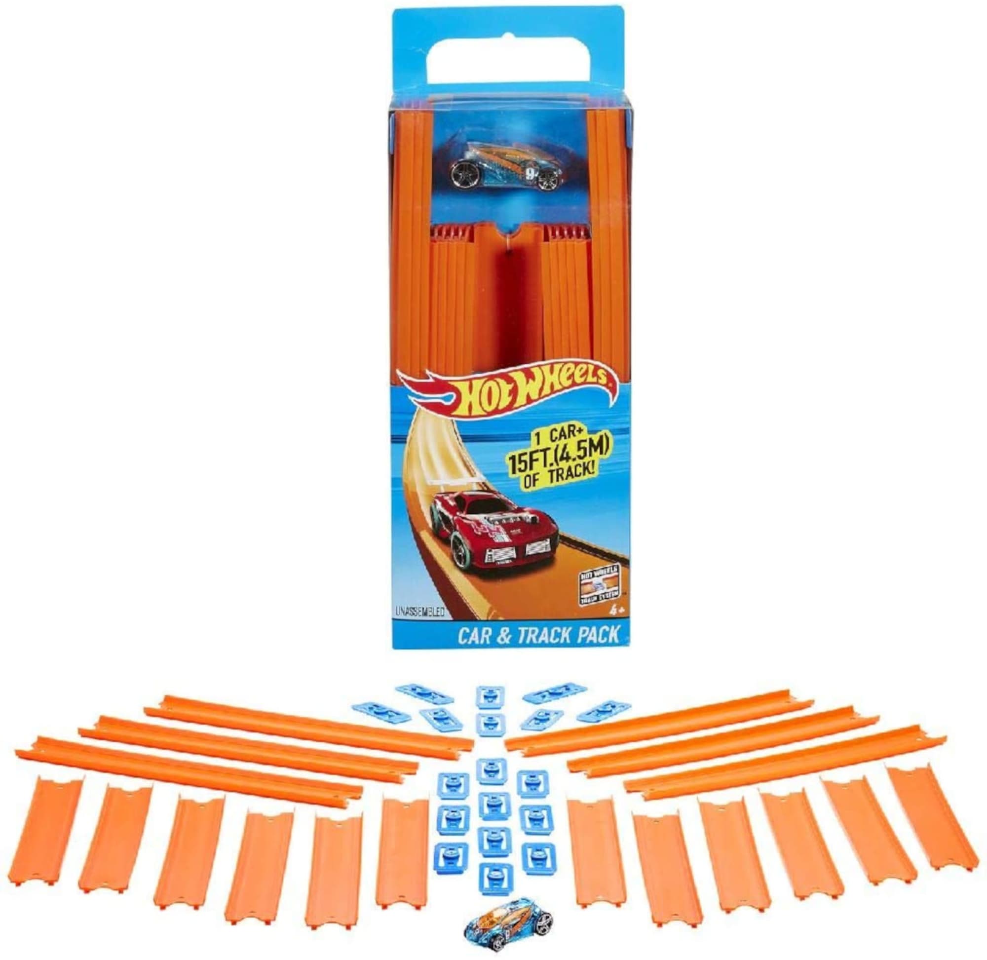 Hot Wheels Stunt Tracks Champion Saut Corkscrew et Voiture jouet | Fais sauter le véhicule à l'échelle 1:64 dans la boucle, piste rapide avec adaptateurs, se plie pour le rangement, JLM91 Hot Wheels Stunt Tracks Champion Saut Corkscrew et Voiture jouet | Fais sauter le véhicule à l'échelle 1:64 dans la boucle, piste rapide avec adaptateurs, se plie pour le rangement, JLM91