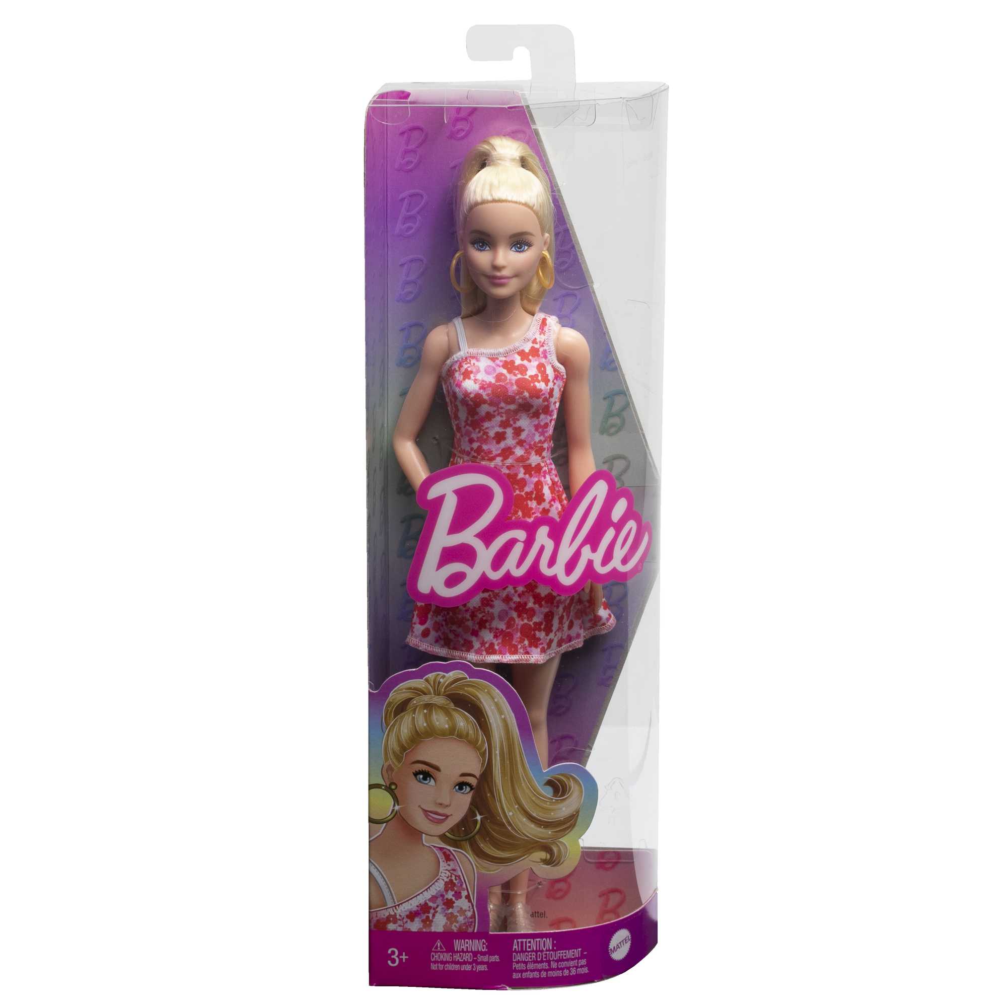 Barbie Fashionistas 205–Poupée Queue de Cheval, Robe à Fleurs