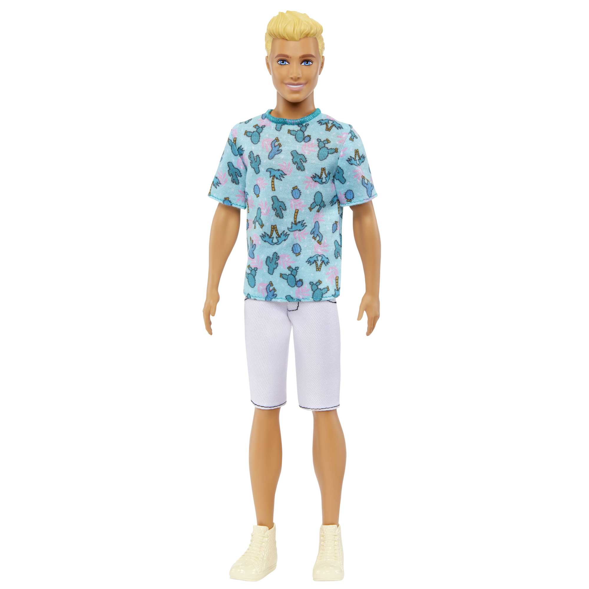 Barbie Fashionistas Ken Poupée 211, Cheveux Blonds, T-Shirt Cactus