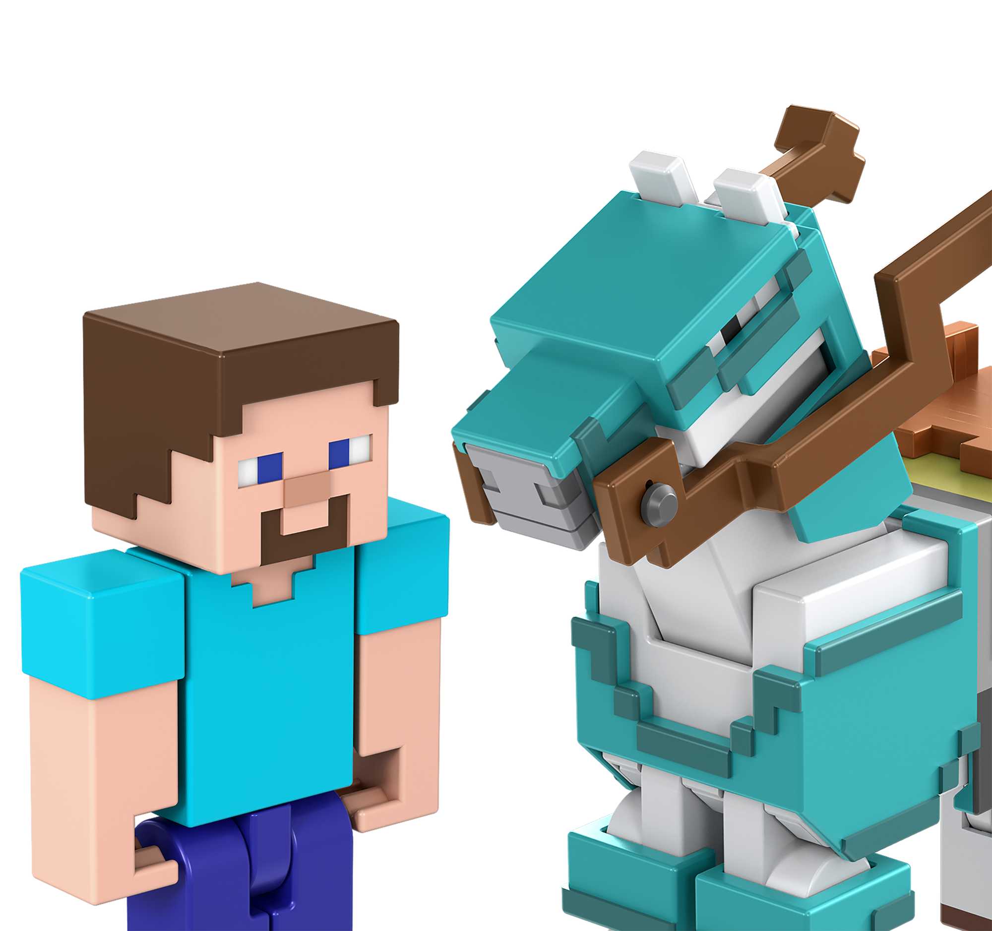 Minecraft Steve And Armored Horse Figures | Mattel