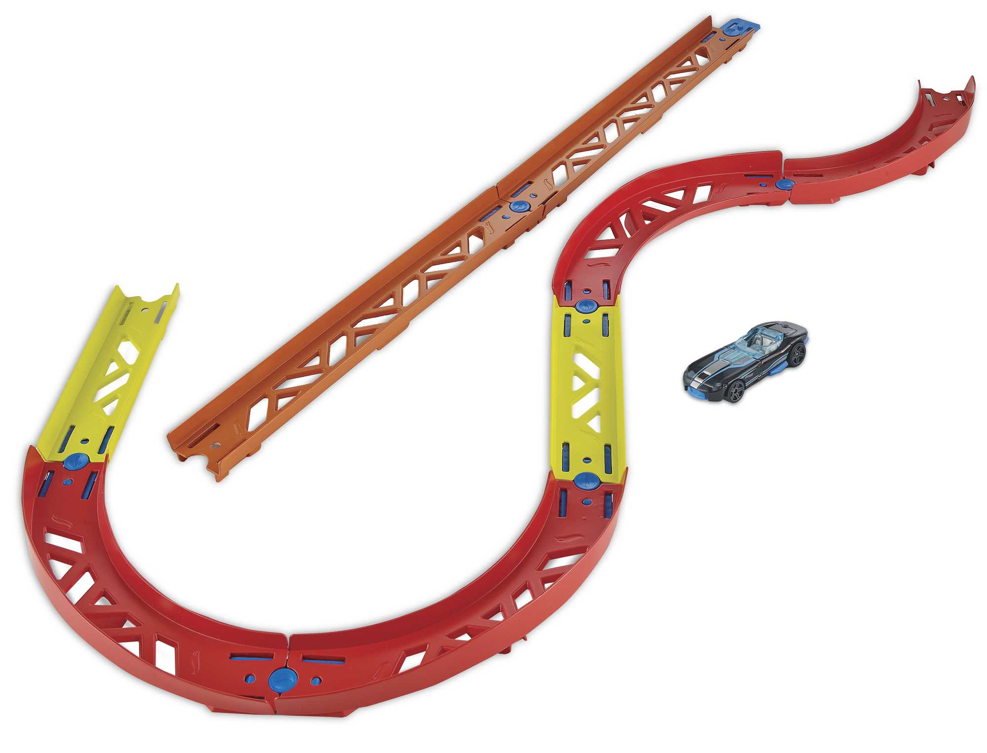  Hot Wheels Track Builder Straight Track Set, 37 Component Parts  & 1:64 Scale Toy Car : Toys & Games