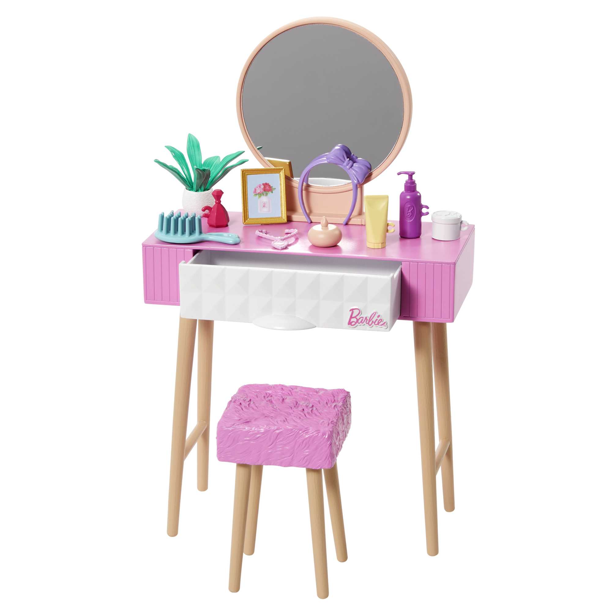 Barbie Furniture And Accessory Pack, Kids Toys, Vanity theme
