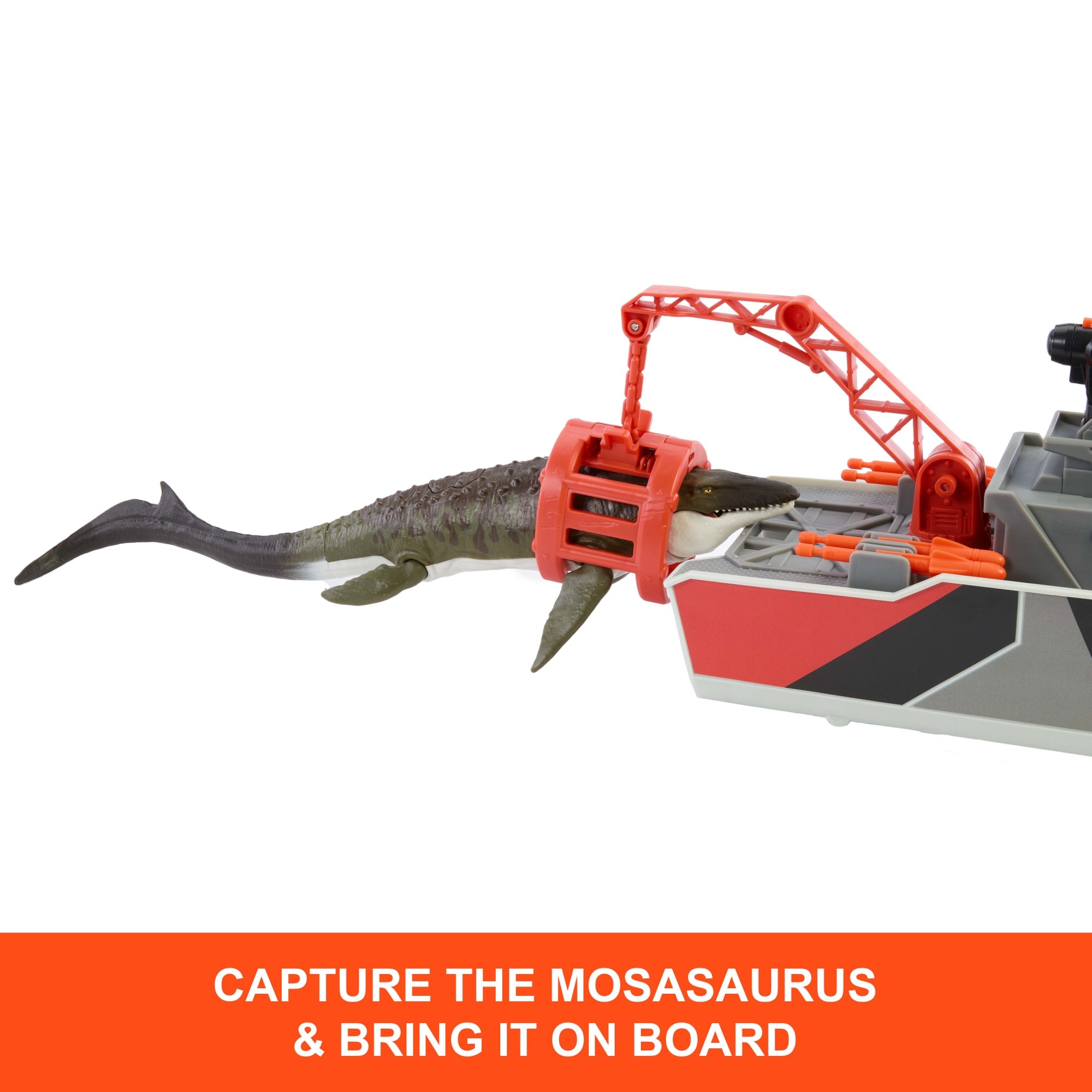 Matchbox Jurassic World Mosasaurus Rescue Action Boat | Mattel, image size:2000x2000