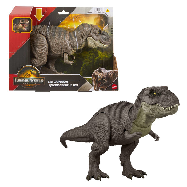 Jurassic World Rebirth Lab Lockdown T-Rex Dinosaur Action Figure | Chomp Attack