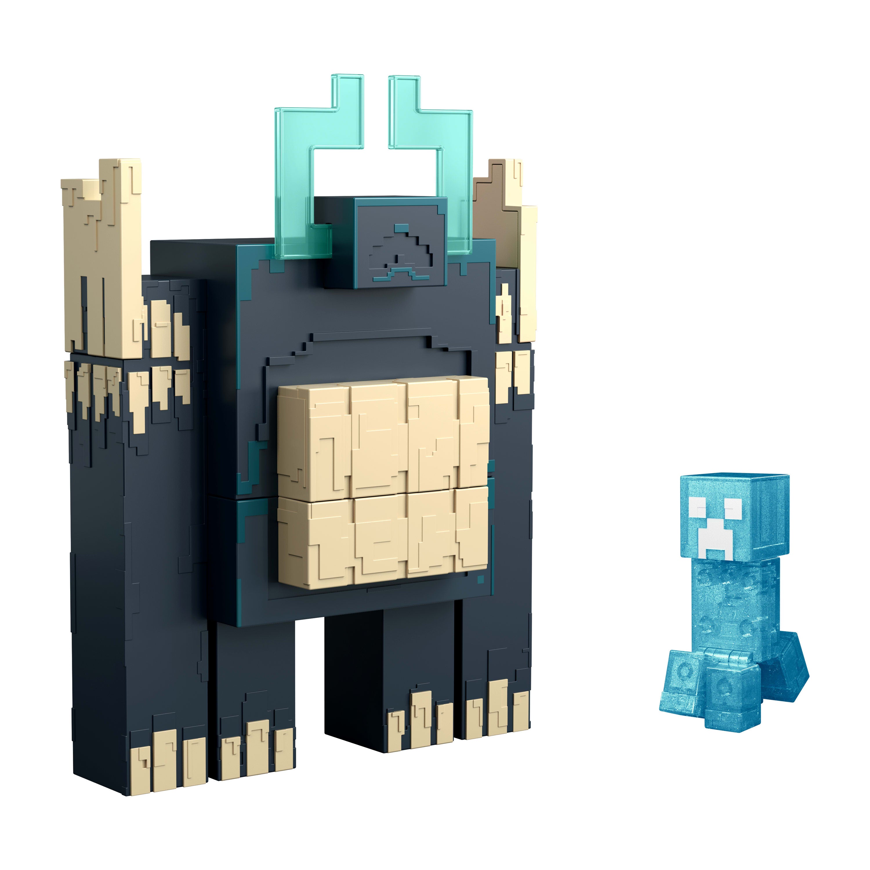 Minecraft Dungeons II Twisted Warden Figure, Lights & Sounds, Slam Attack Action & Soul Corrupted Creeper Figure