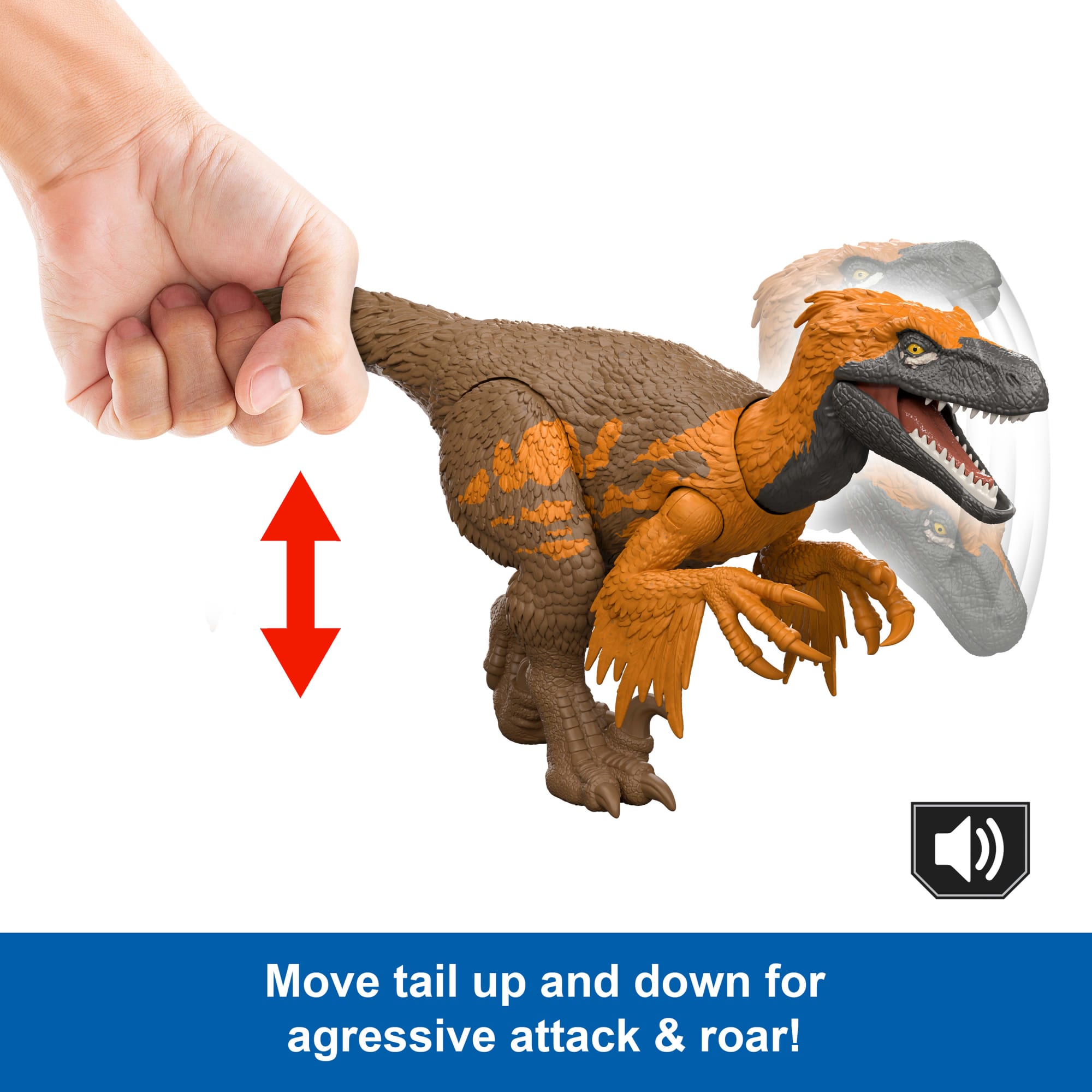 JURASSIC WORLD WILD ROAR Utahraptor | Mattel