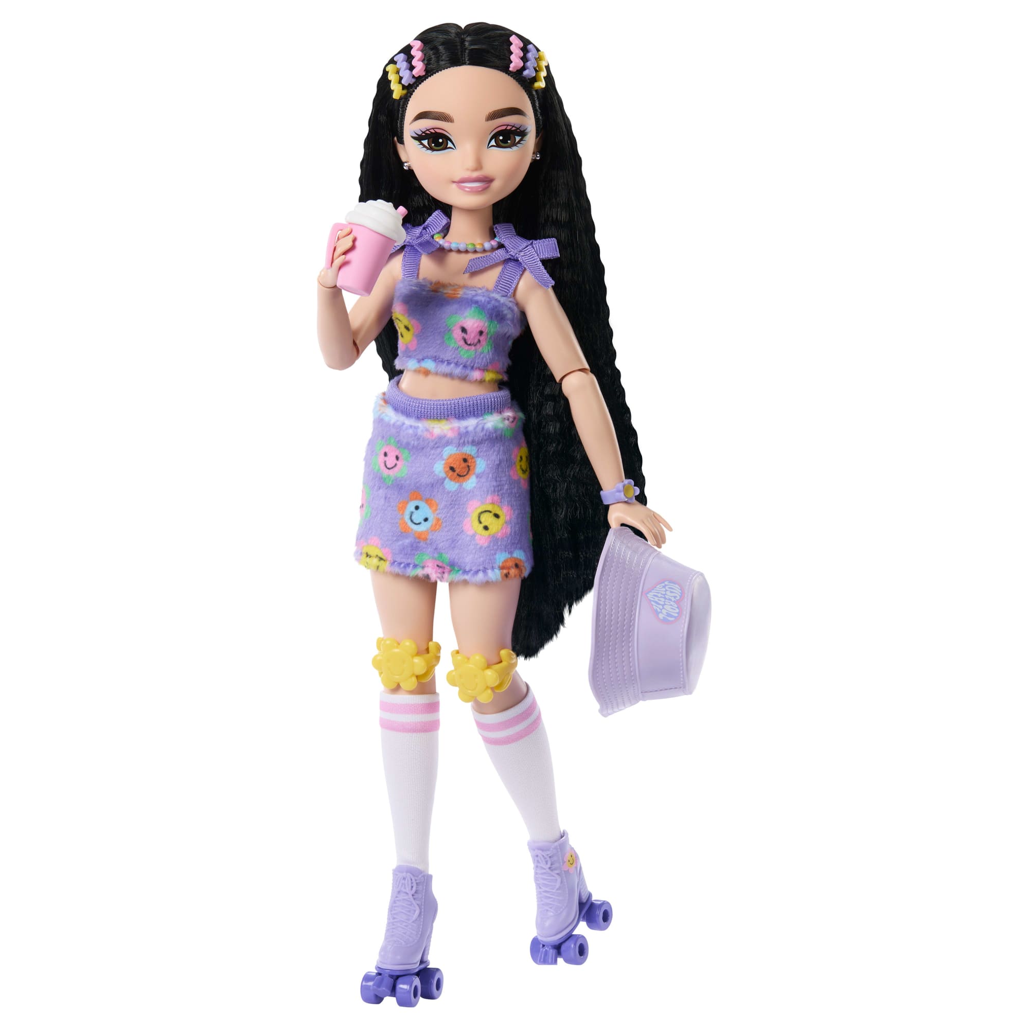 Dream Besties Barbie Renee Roller Skating Fashion Doll With 12 Video & Food Themed Accessories by Mattel, Inc.