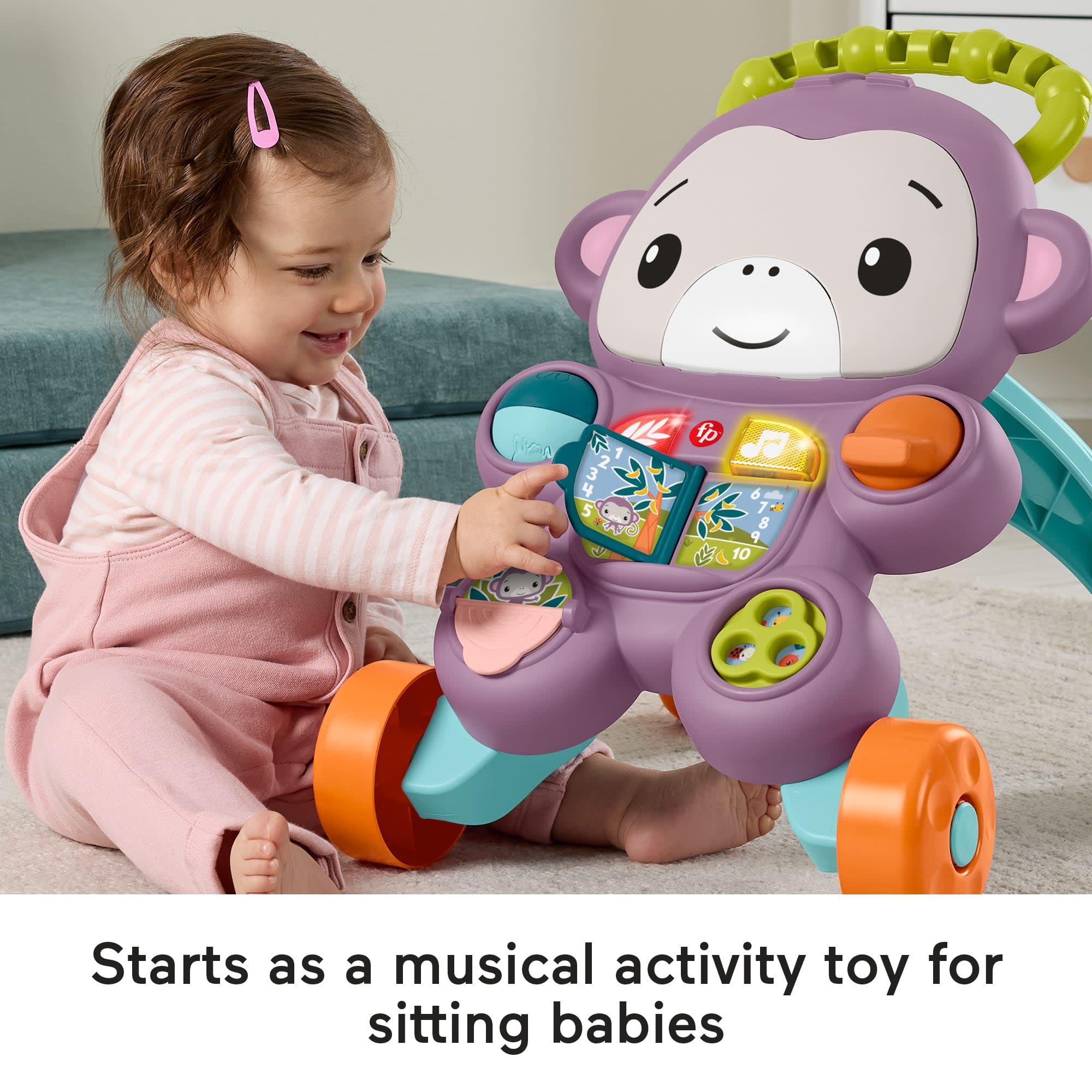 Fisher-Price Learn With Me Purple Monkey Walker | Mattel