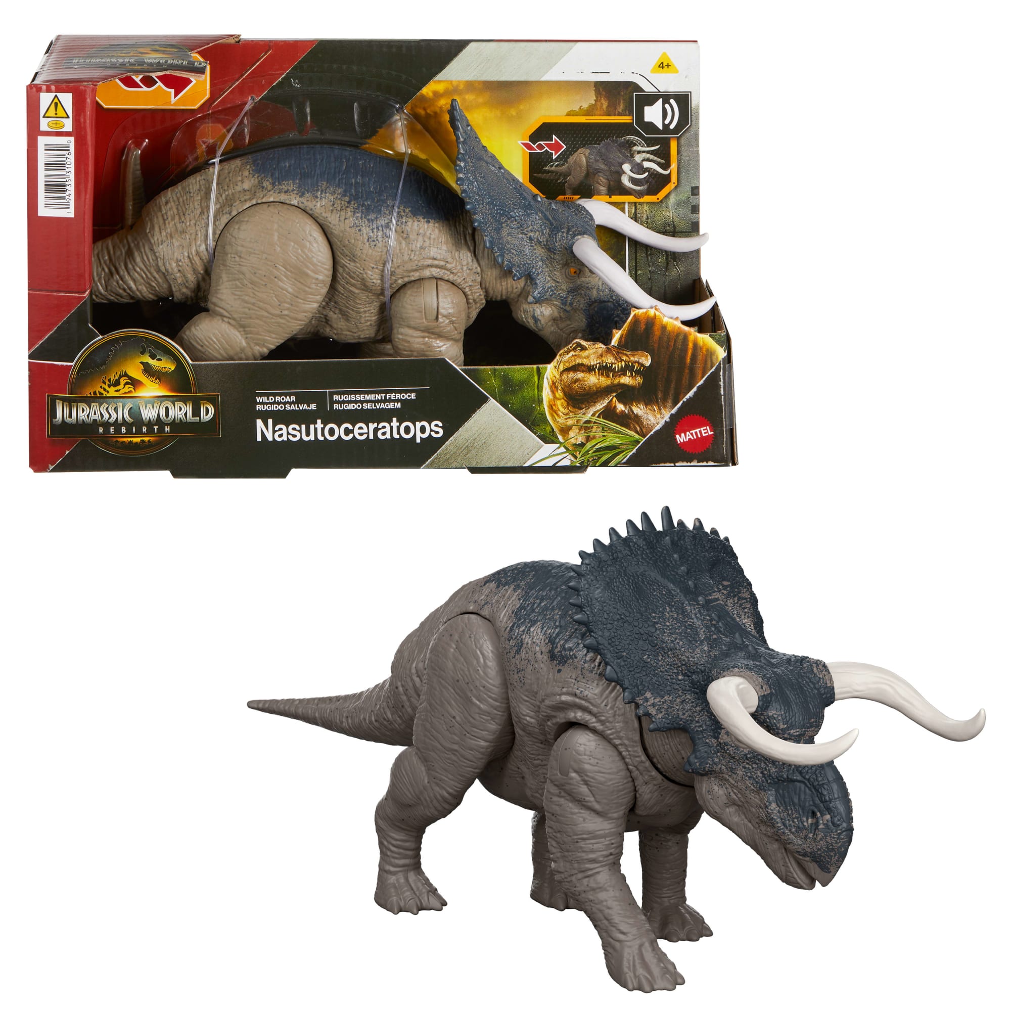 JURASSIC WORLD WILD ROAR Nasutoceratops | Mattel