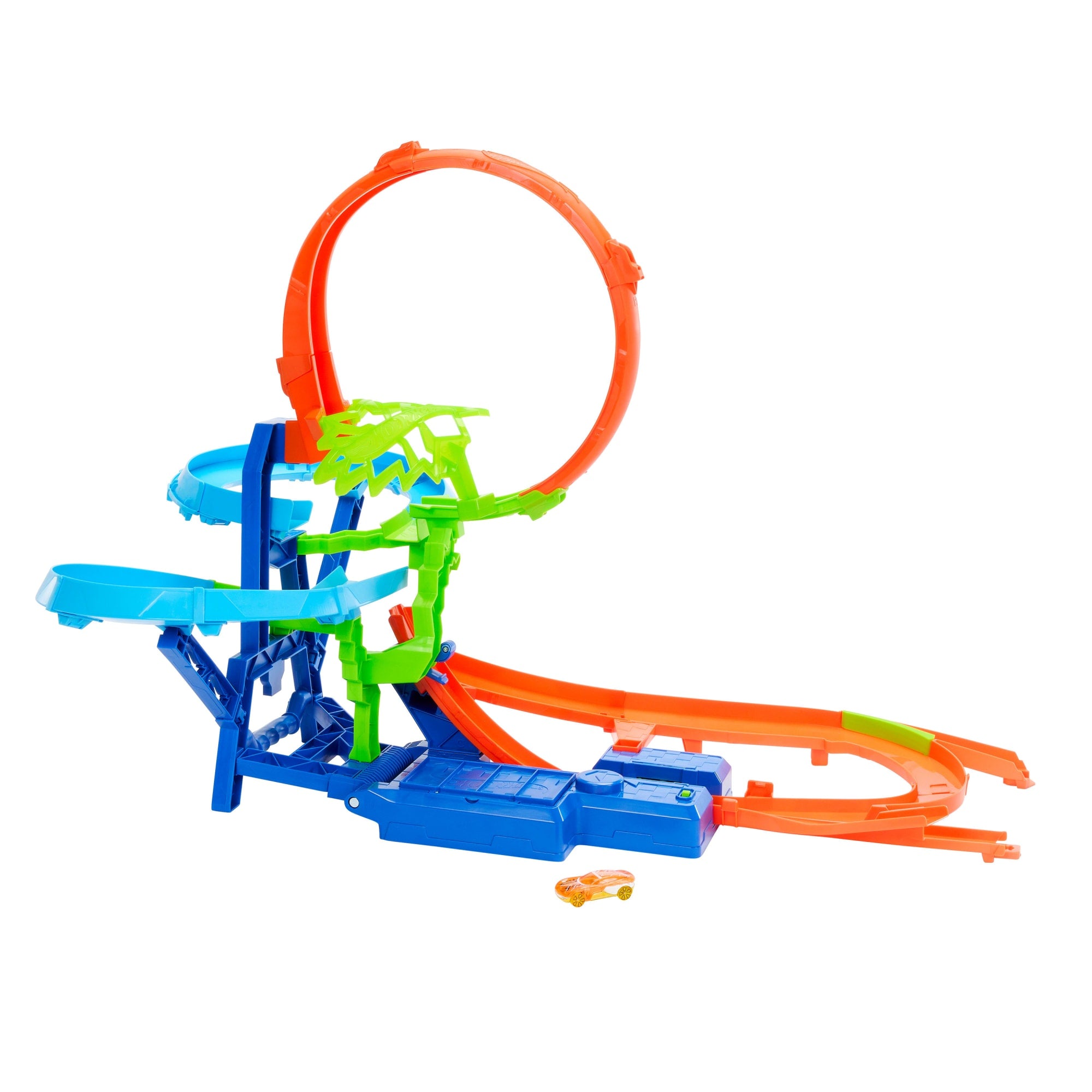 Hot Wheels Coffret Piste Looping Et Saut Multi Crash – Boucle Ajustable – Avec Voiture 1/64 – Compatible Speed Snap