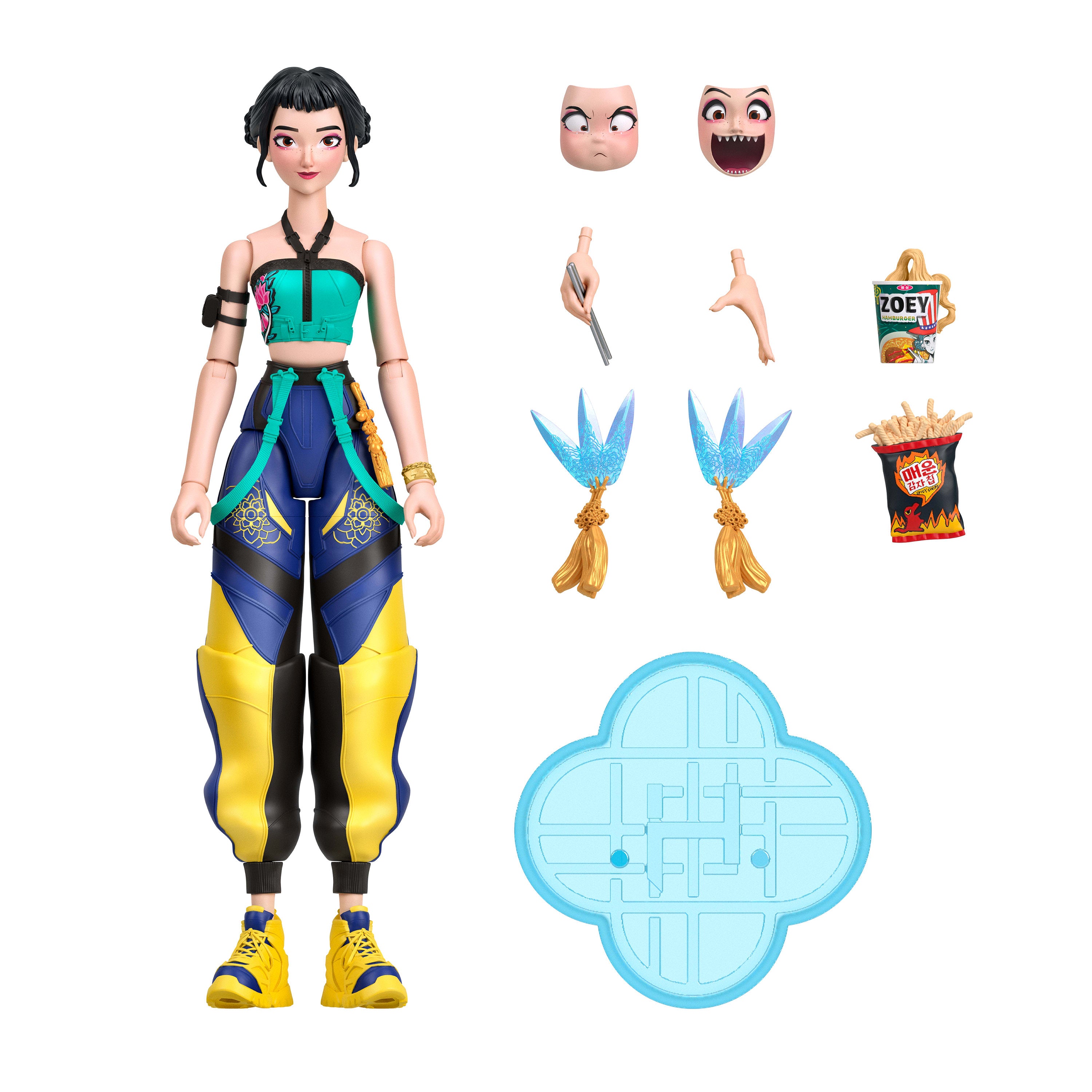 KPop Demon Hunters Huntr/X Zoey 5.6-inch Action Figure With Accessories & Swappable Faces