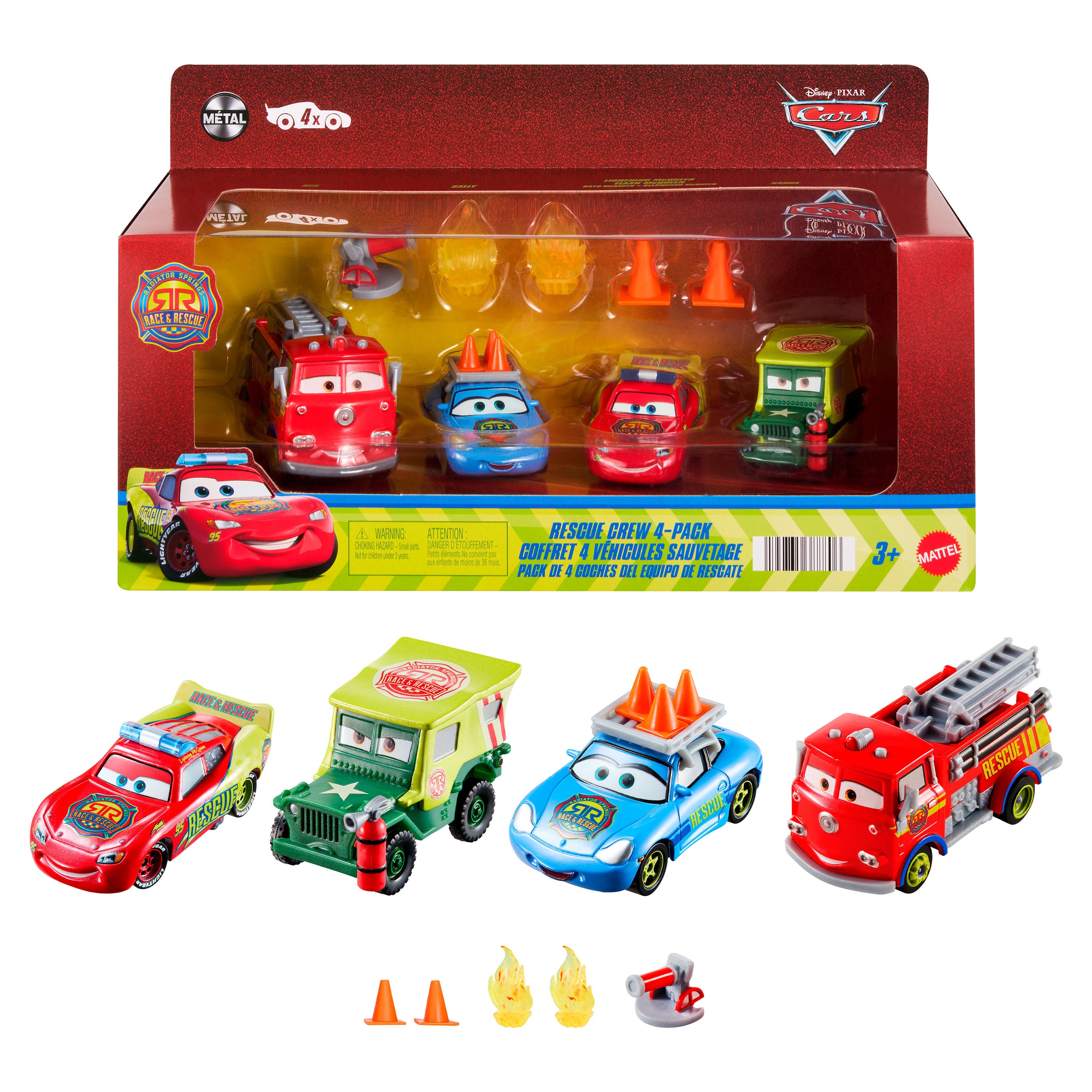 Disney and Pixar Cars Race & Rescue Crew Die-Cast 4-Pack | Mattel