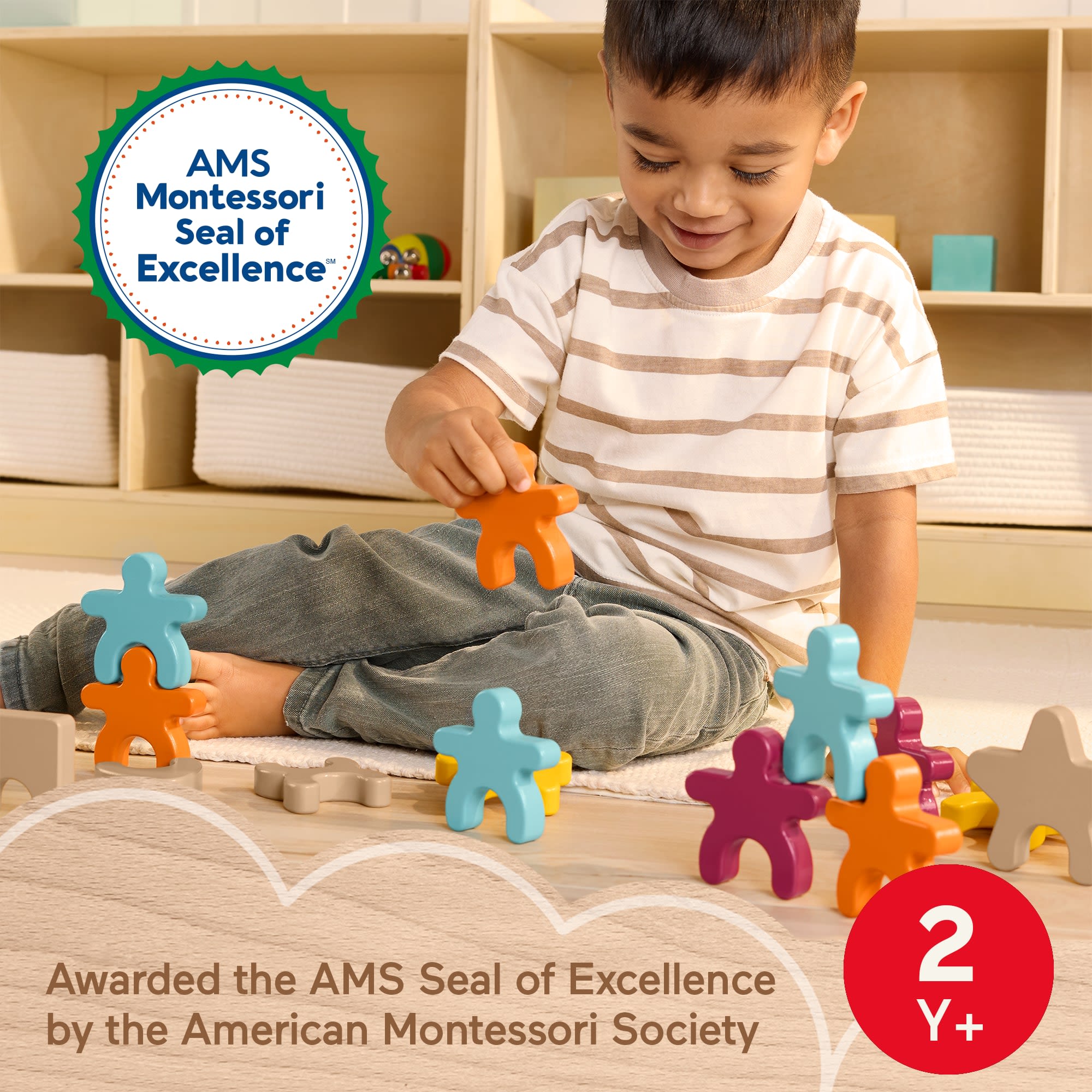 Fisher-Price Montessori Wooden Stacking Shapes | Mattel
