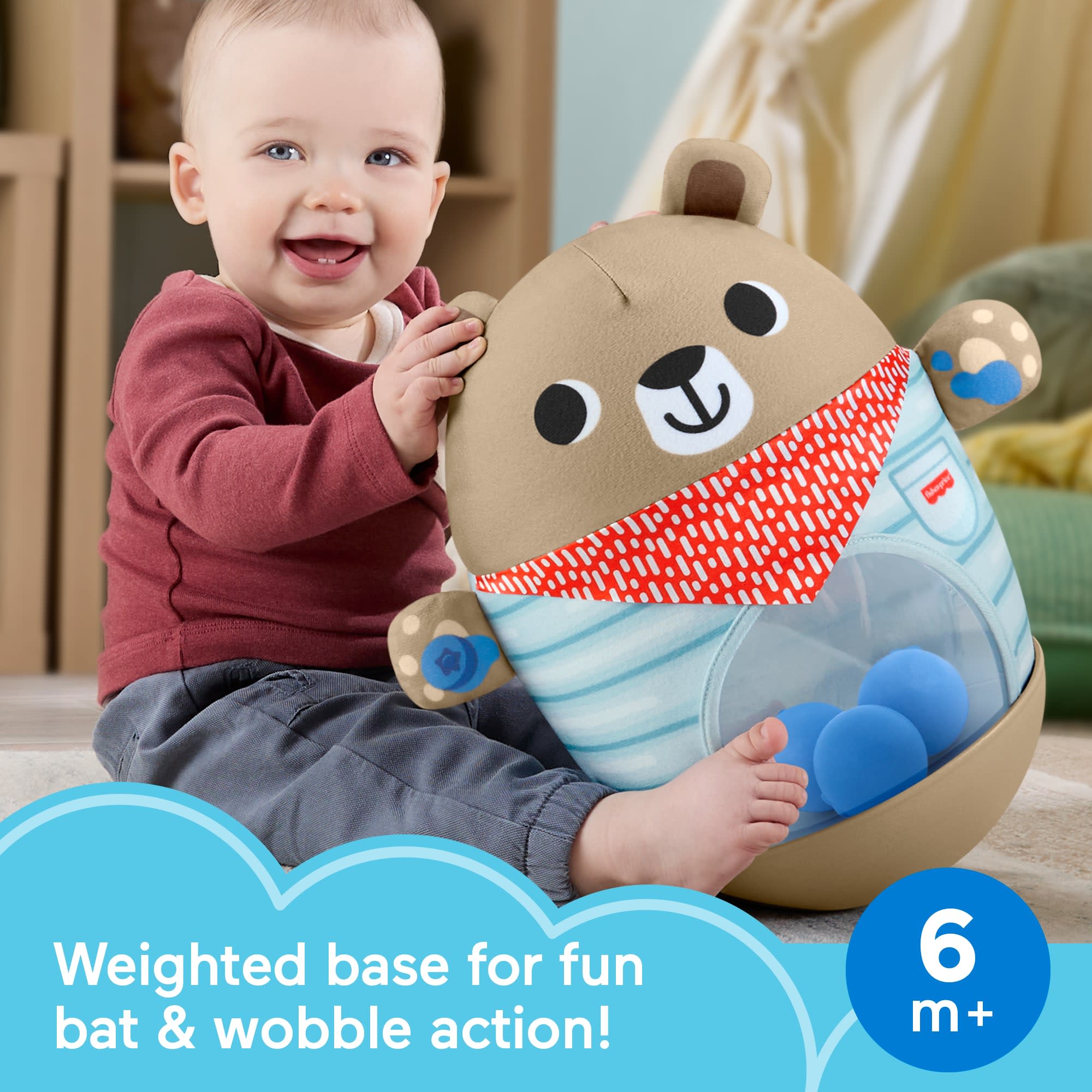 Fisher-Price Friendship Forest Bat & Wobble Inflatable Bear | Mattel