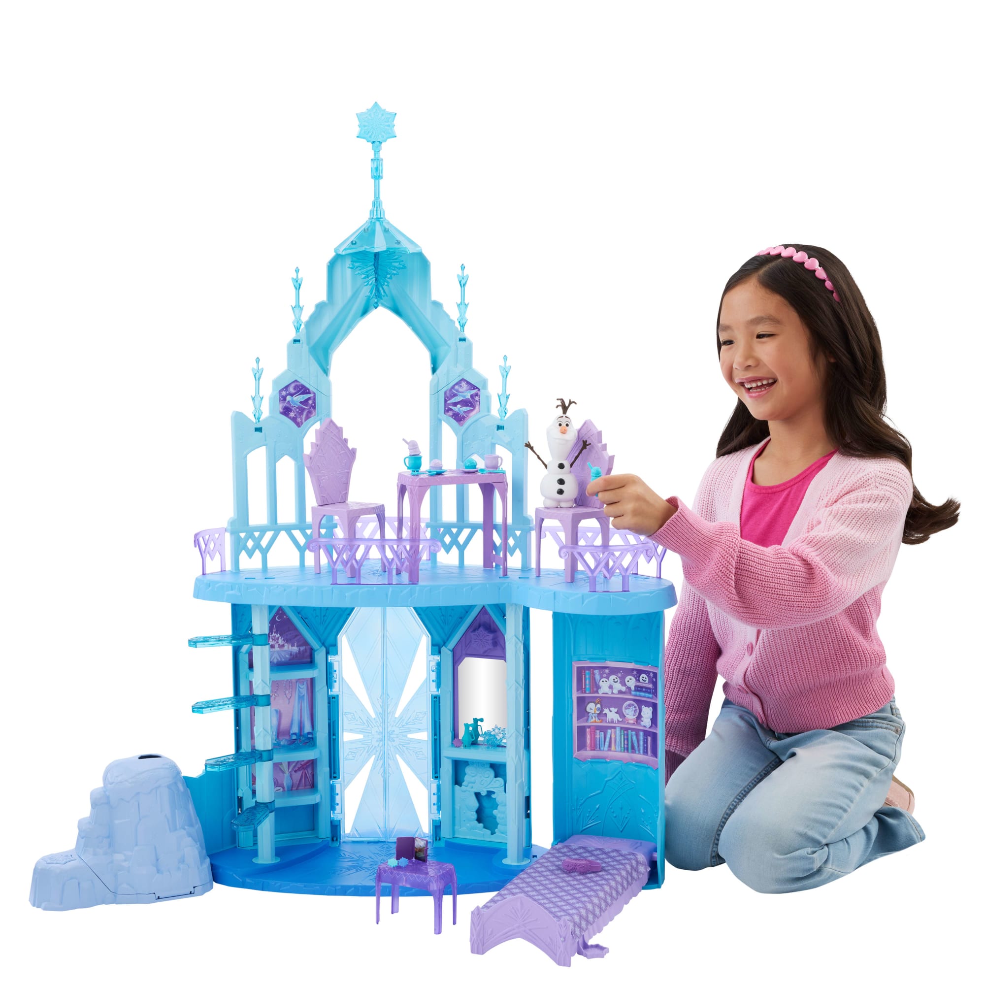 Disney Frozen Elsa's Frozen Ice Palace Castle Playset With Olaf, 5 Play Areas & 21 Accessories