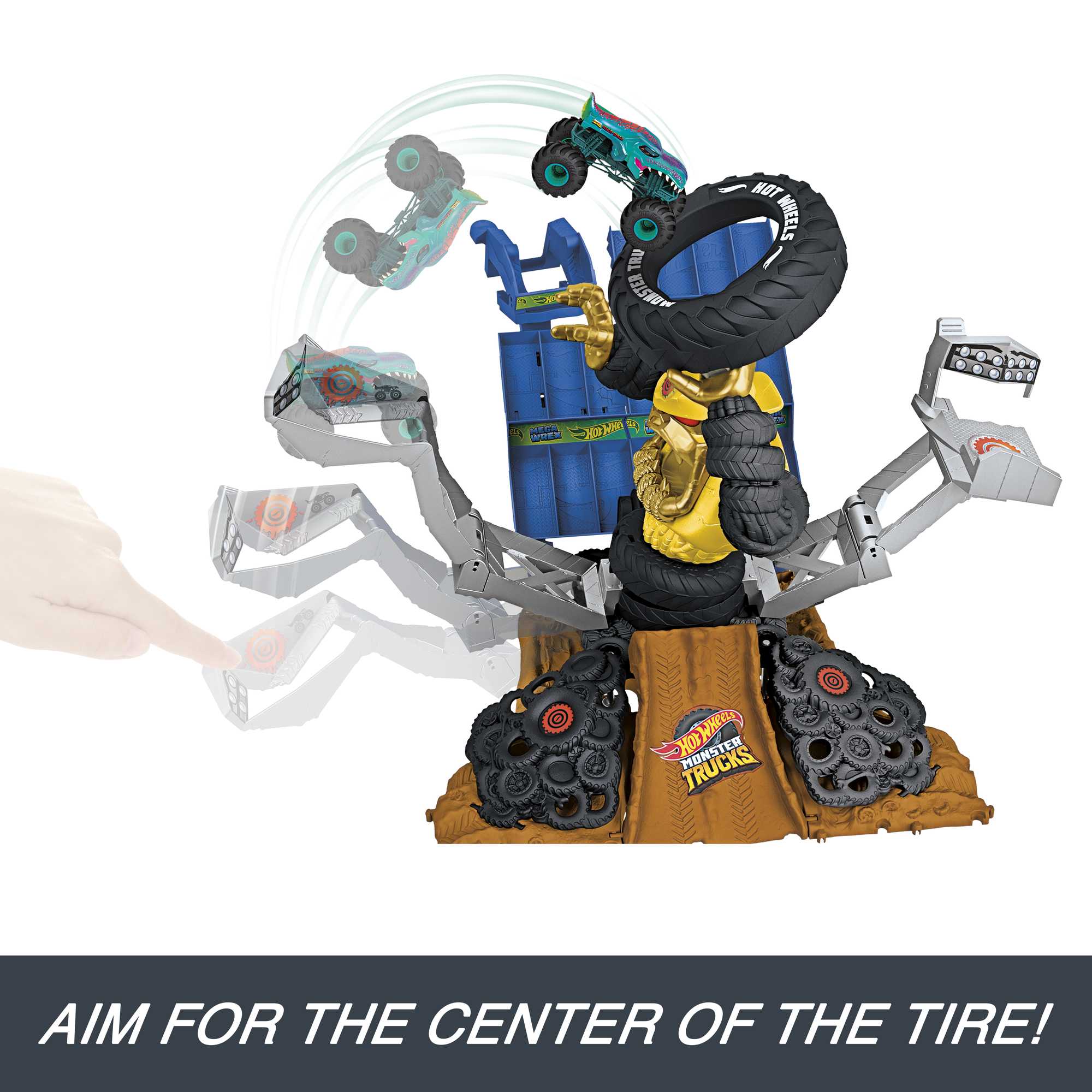 Hot Wheels Monster Trucks Arena Smashers Mega-Wrex vs. Crushzilla