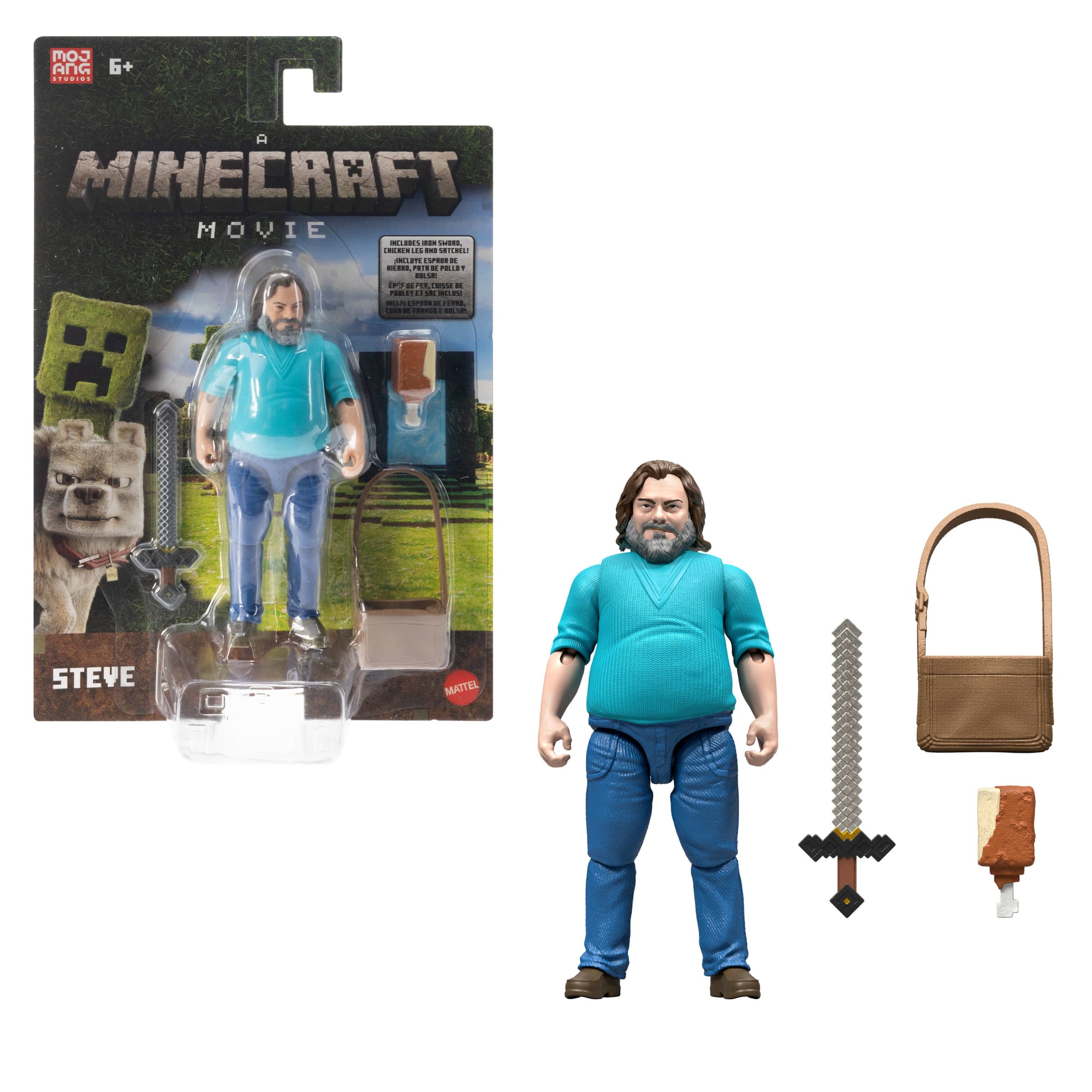 Minecraft Steve Action Figure & Accessories, 4-inch Toy Set