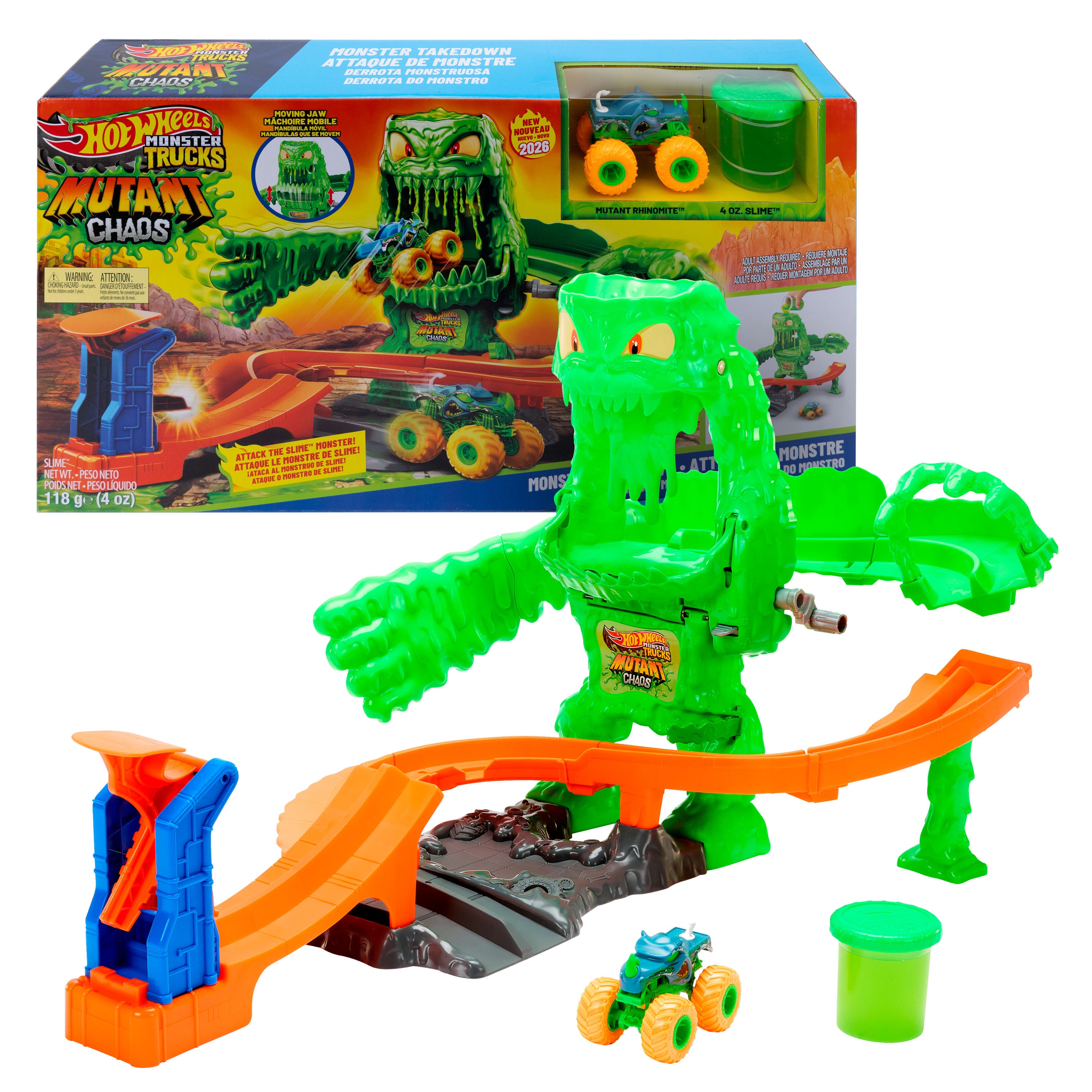 HOT WHEELS Monster Trucks MUTANT CHAOS MONSTER TAKEDOWN | Mattel
