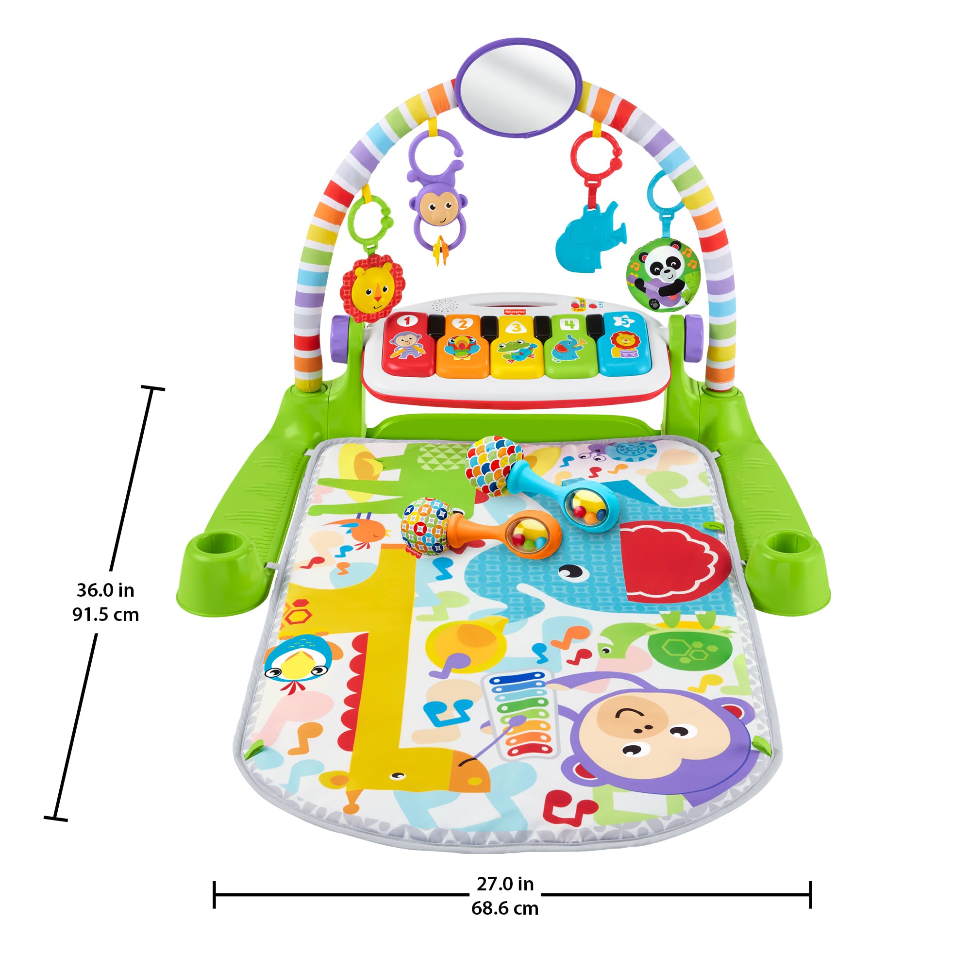 Fisher-Price Deluxe Kick Play Piano Gym Maracas Mattel