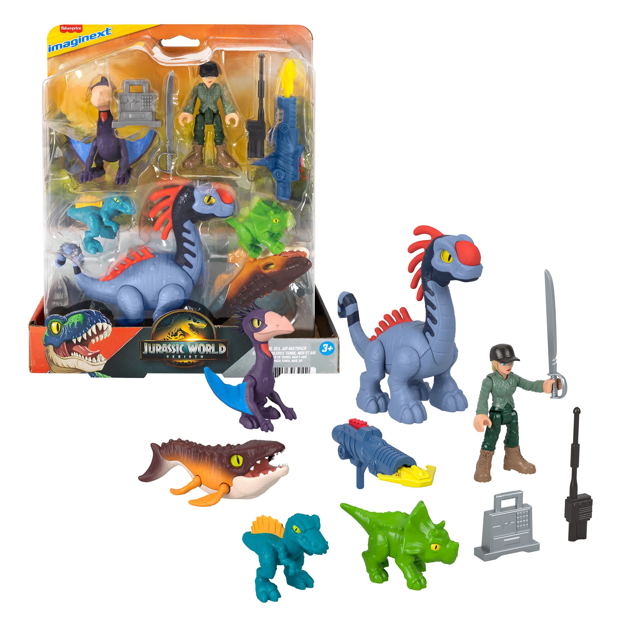 Imaginext Jurassic World Dinossauro de Brinquedo Rebirth Pacote de