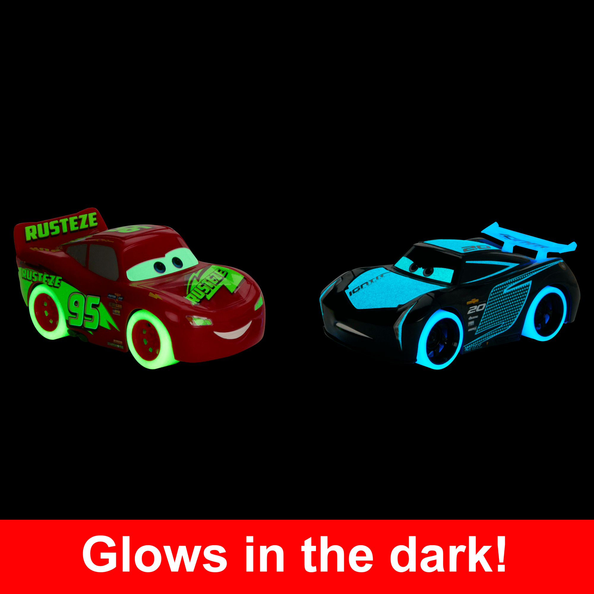 Disney and Pixar Cars Glow Racers Track Talkers Lightning McQueen ...