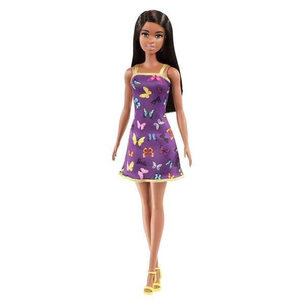 Barbie Doll with Colorful Butterfly Barbie Logo Print Dress Mattel