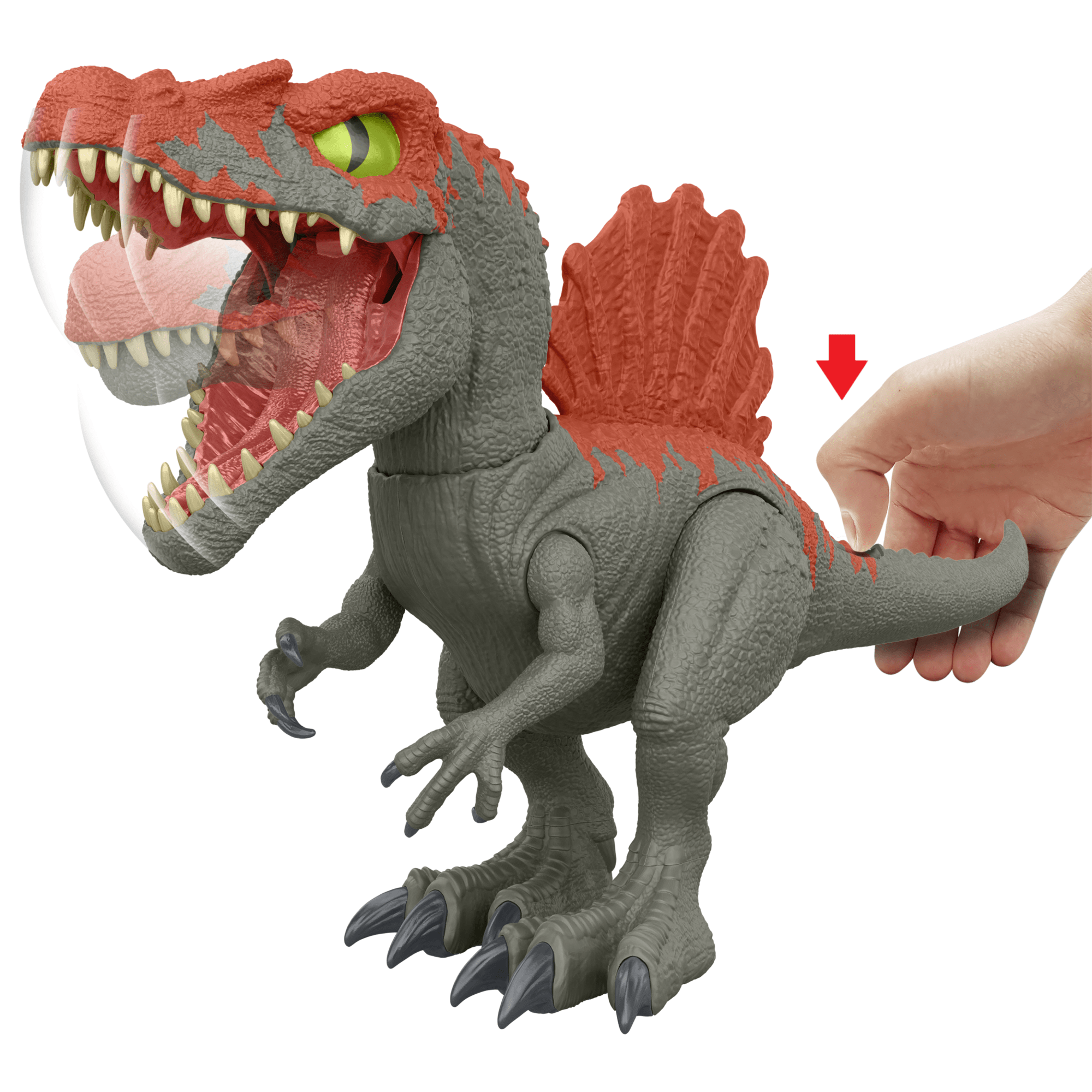 Jurassic World – Spinosaurus Démolisseur De Cage – 32 Cm, Articulé, Gel, Sable, Pâte à Modeler – Dès 4 Ans