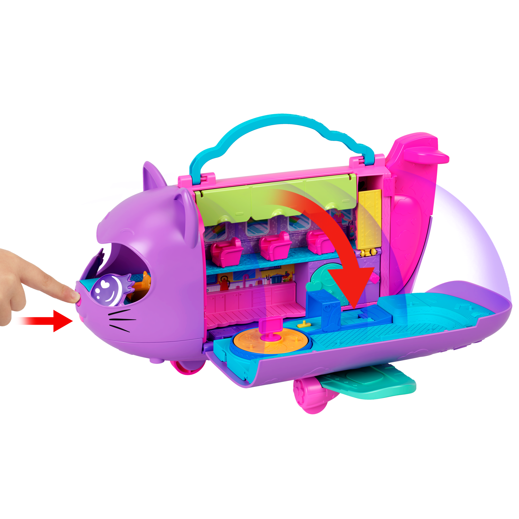 Mattel HWP19 - Polly Pocket - Avion chaton transformable - La Poste
