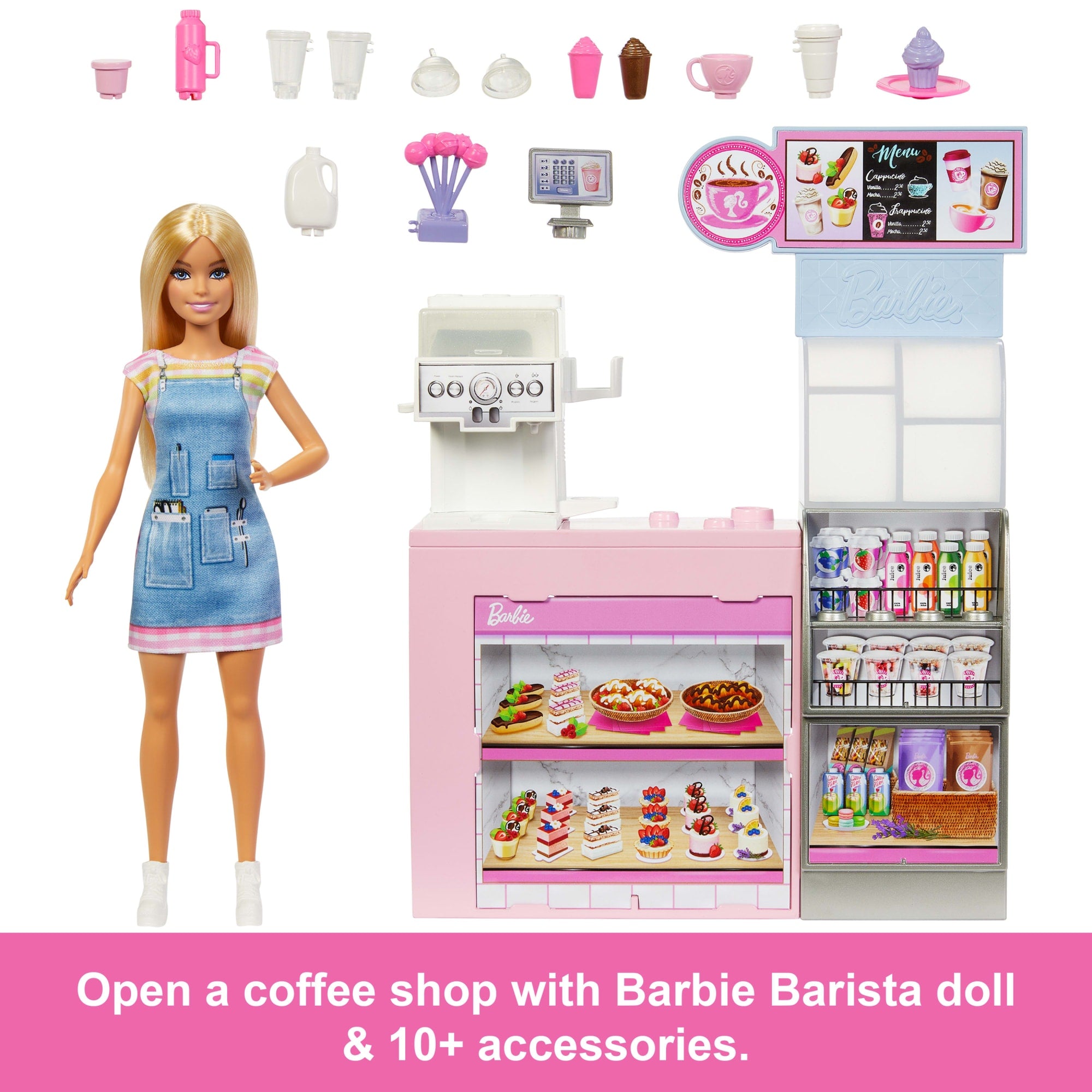 Barbie Coffee Shop Playset With Blonde Barista Doll Mattel Mattel