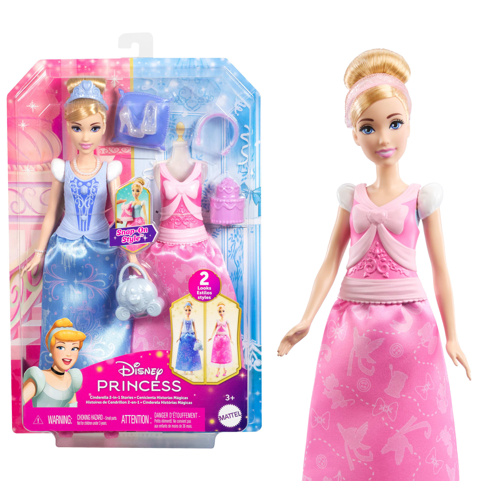 Disney Princess Cinderella 2-in-1 Stories Fashion Doll Mattel