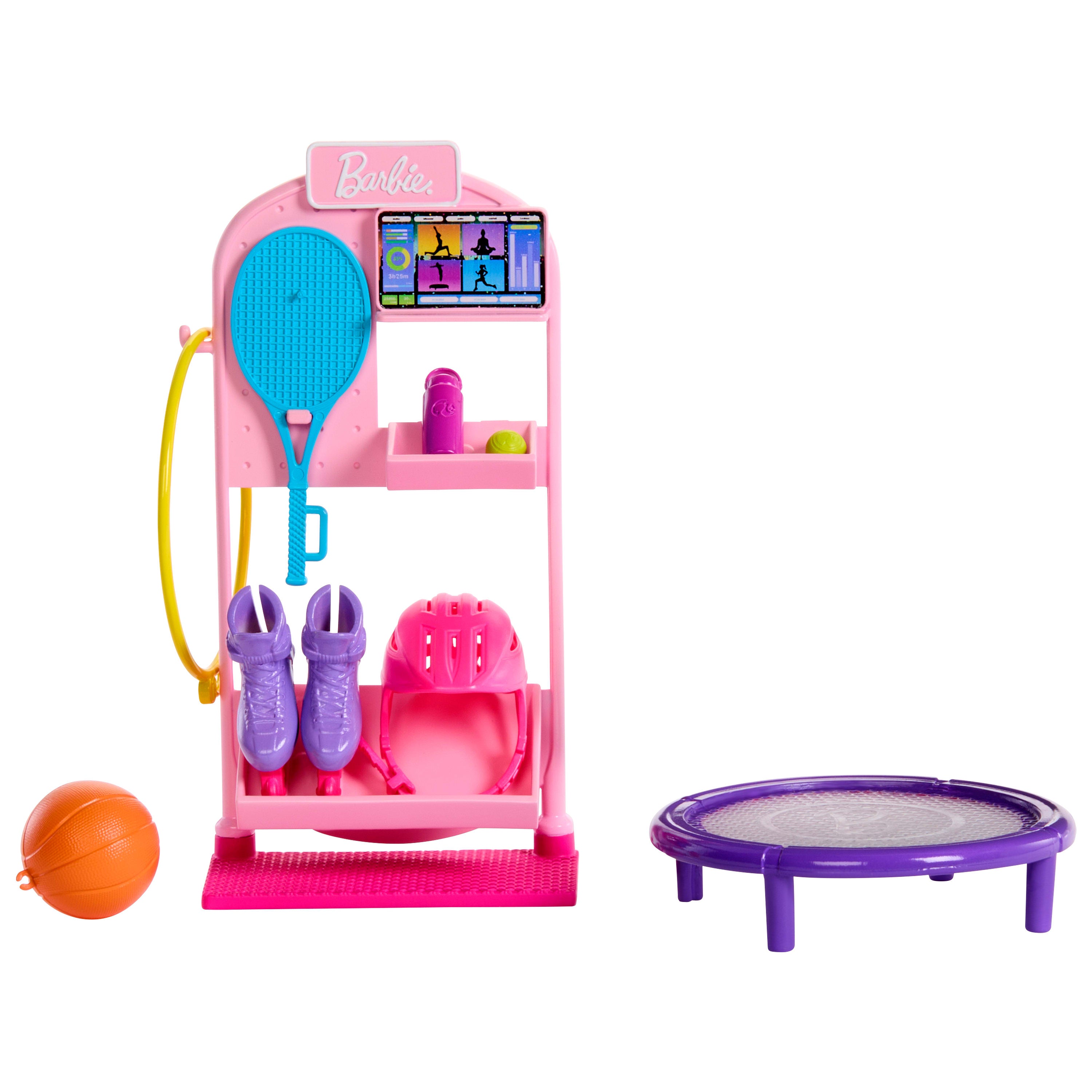 Barbie Hat Rack Barbie World Sport Rack Toy Playset with 9 Doll Accessories | Mattel