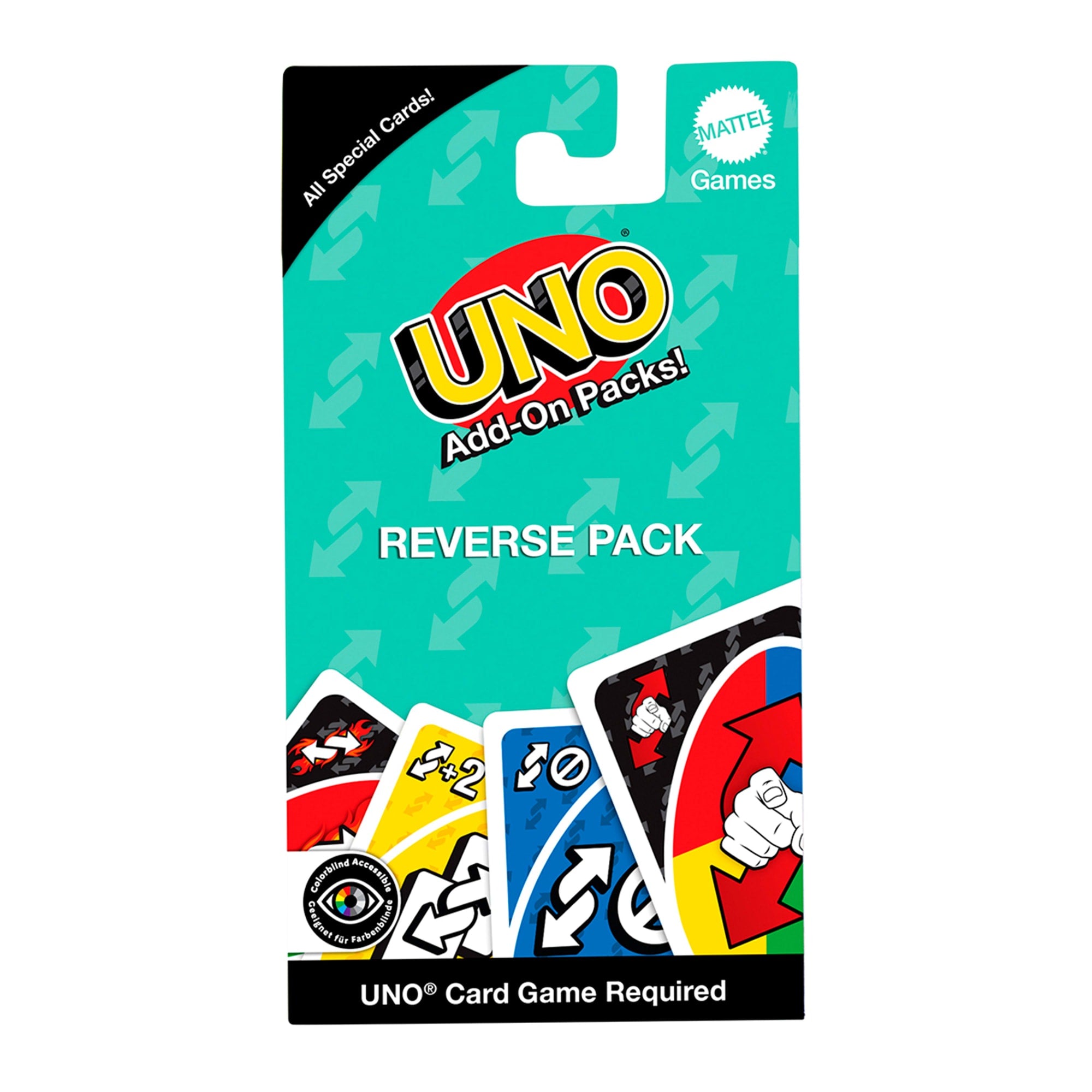 UNO Add-On-Packs Reverse Pack Card Game For Kids, Family & Game Nights, Travel, Camping & Parties by FISHER-PRICE INC.