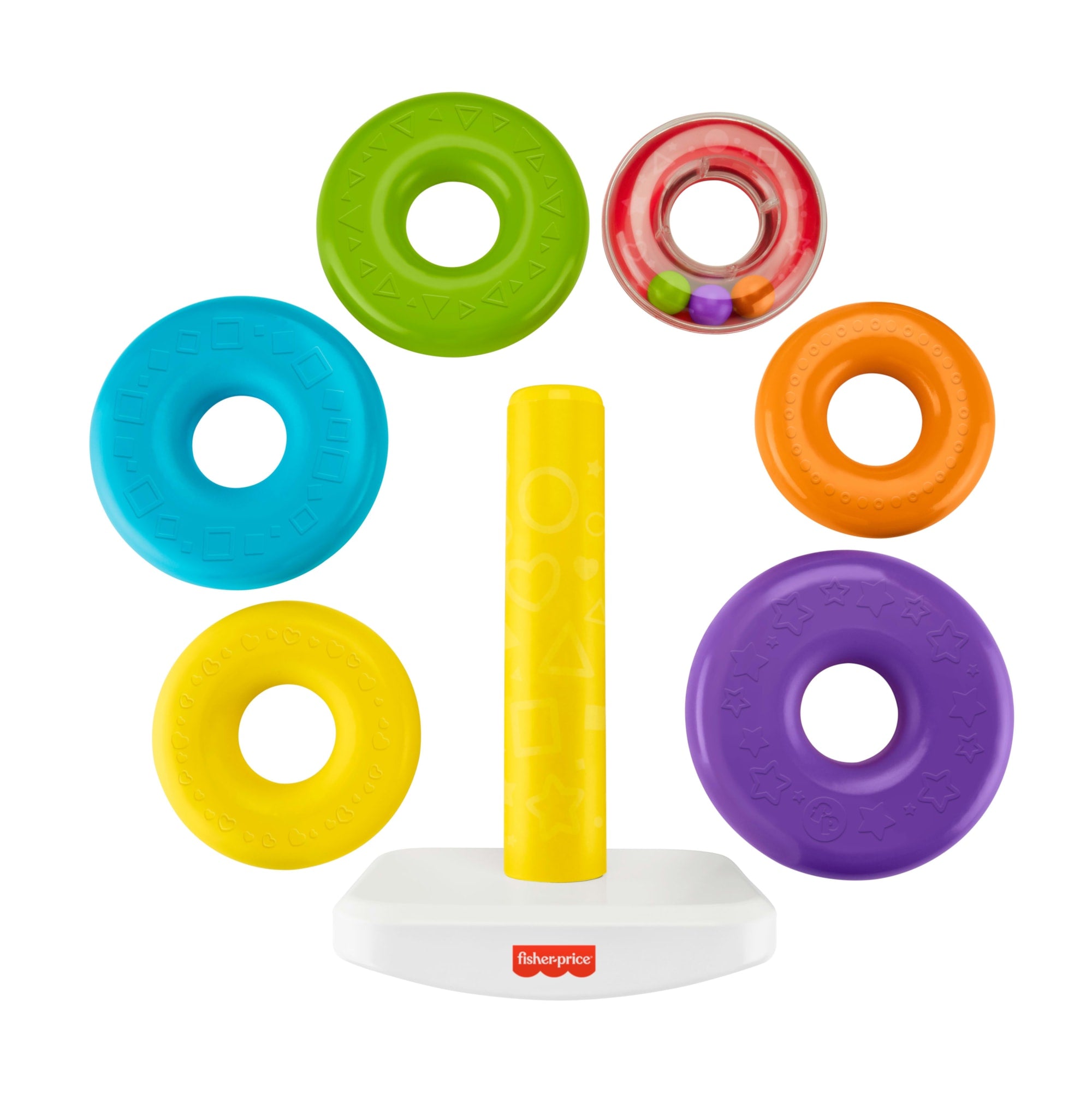 Fisher-Price Giant Rock-a-Stack Baby Toy, 14+ Inches Tall Ring Stacking ...