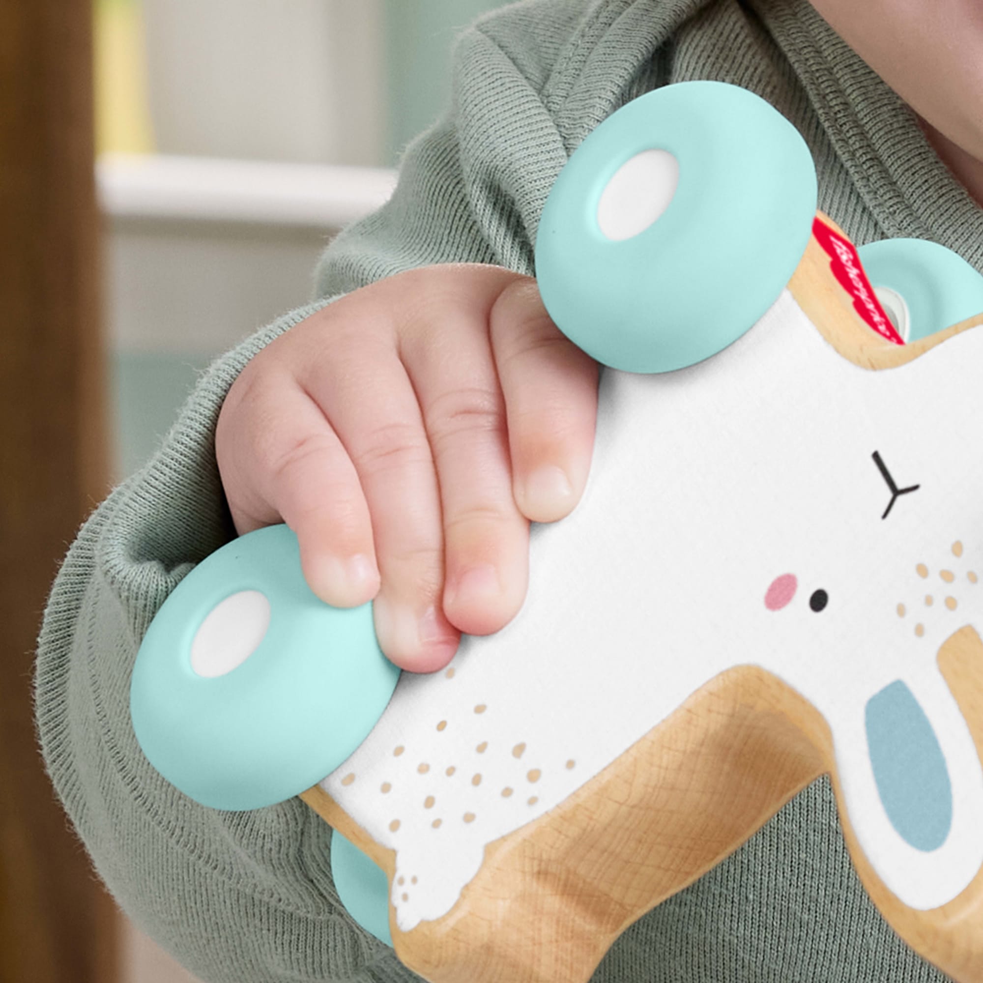 Fisher-Price Coffret Animaux à Pousser En Bois - 2 Véhicules Lion Et Zèbre Avec Roues Silicone, Dès 6 Mois, JFN19