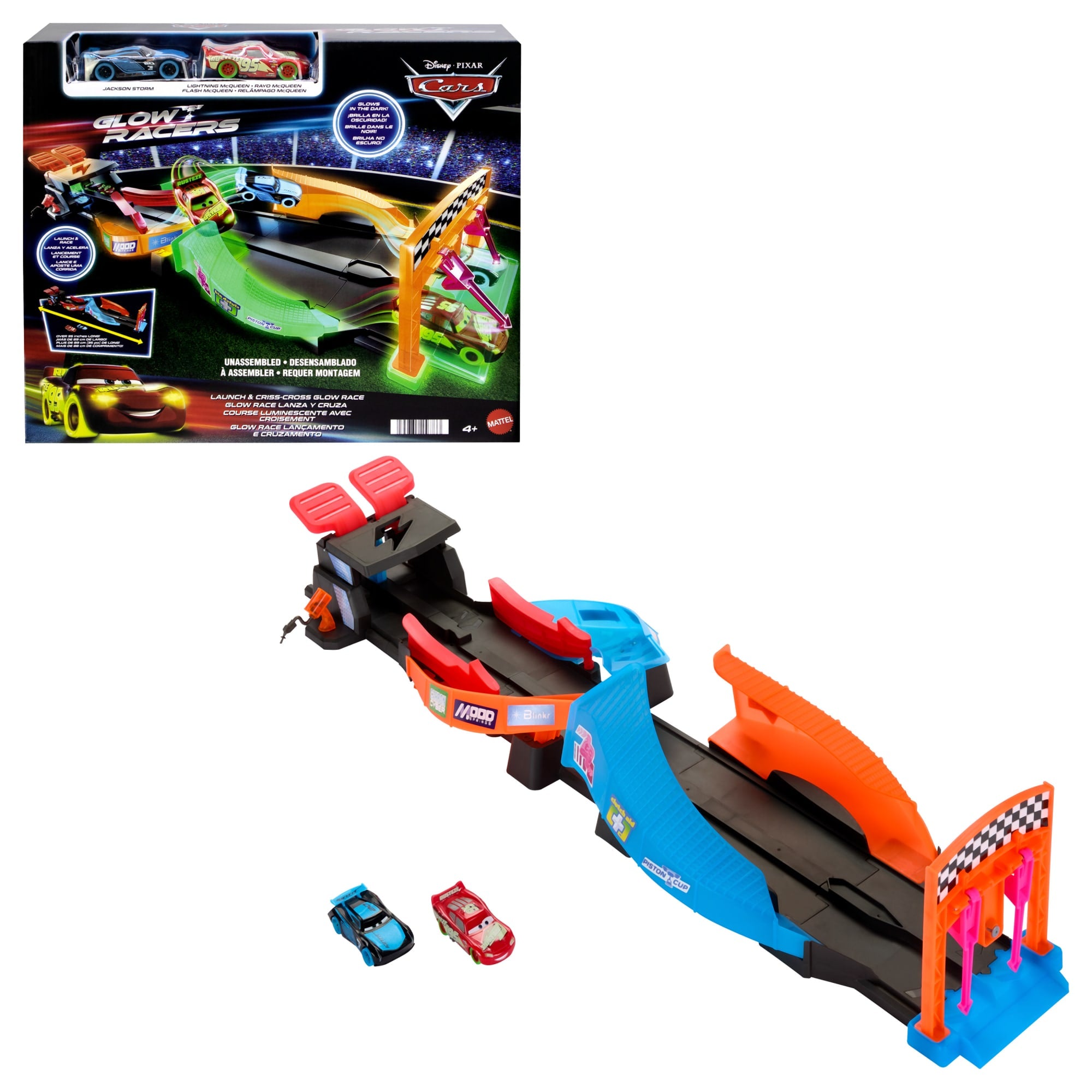 ディズニーレーサーズ　セット Disney and Pixar Cars Glow Racers Launch & Criss-Cross Glow Race