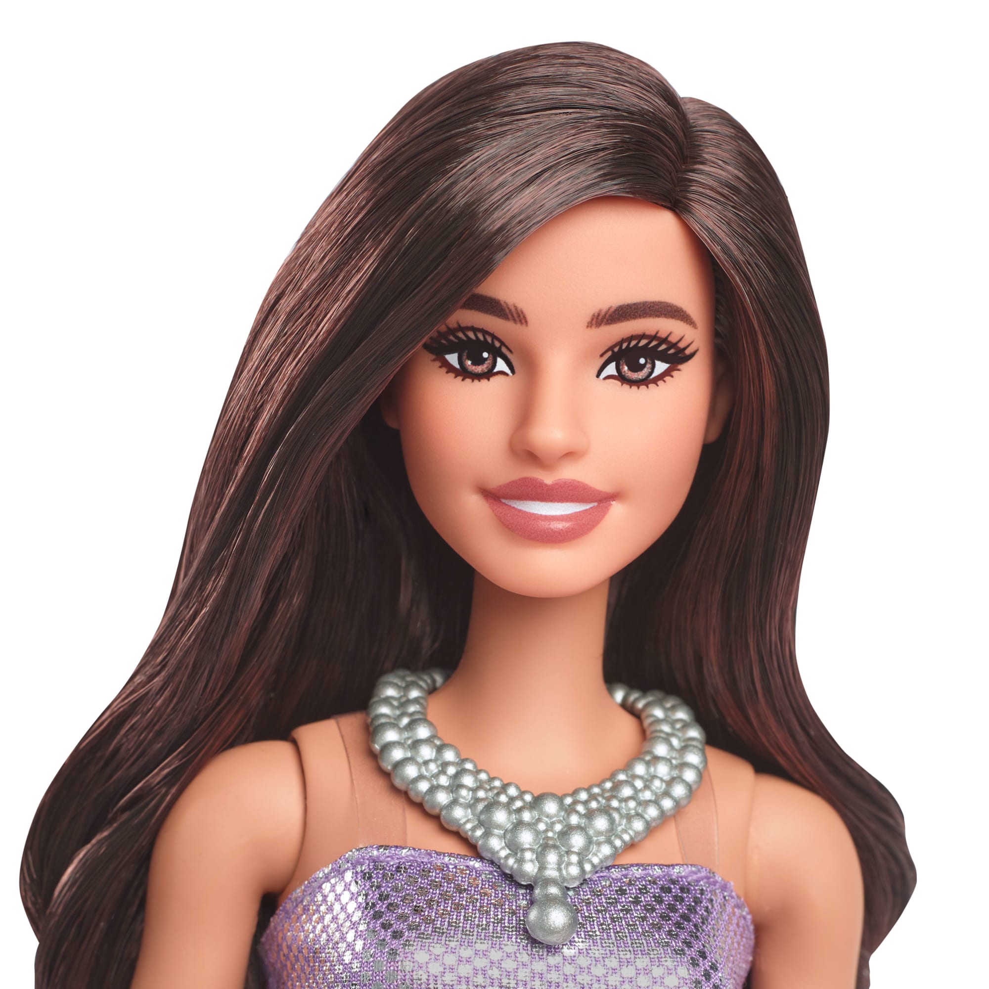 トップス Barbie Barbie Fashionistas Doll in Sequined Purple Dress and