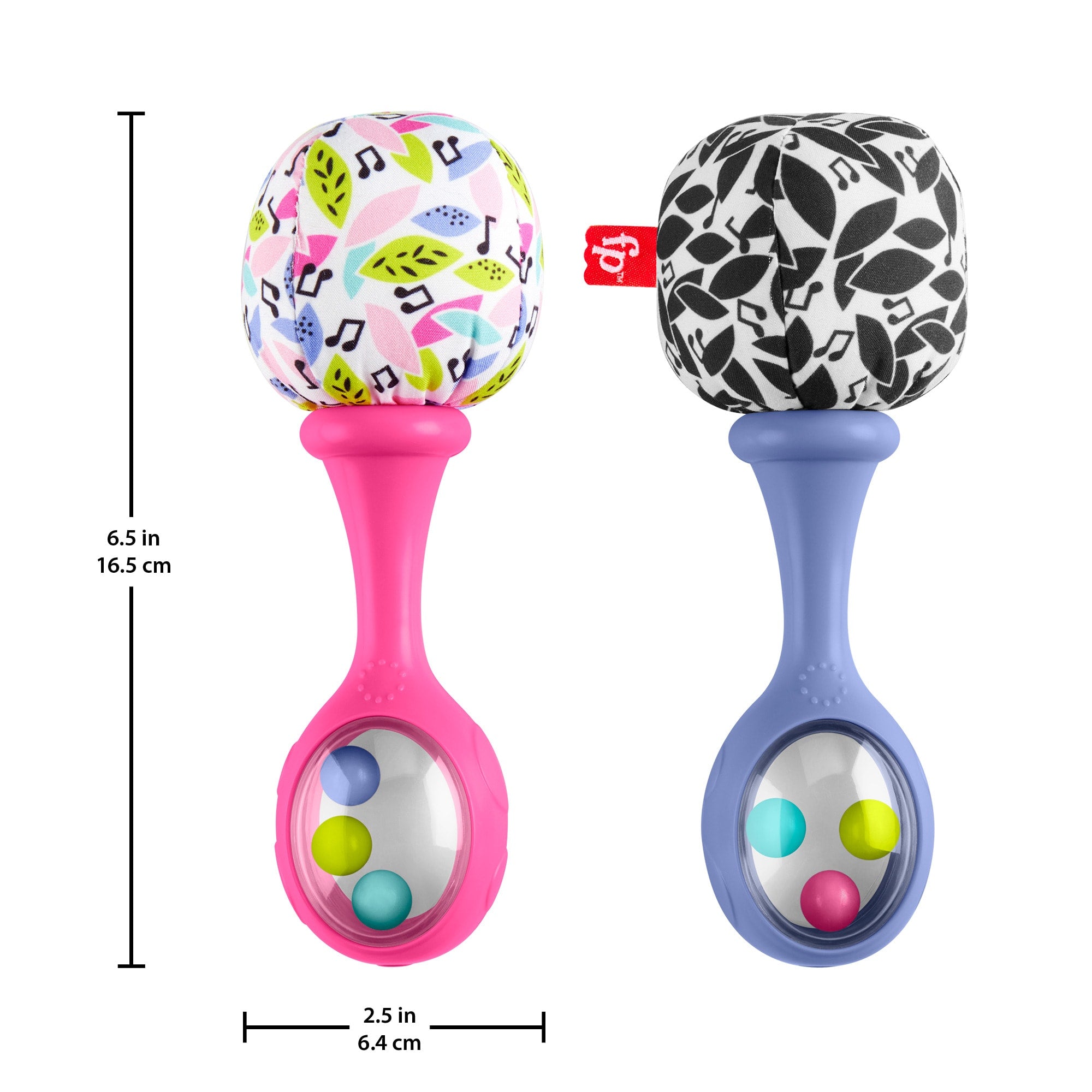 Pink Bay Rattle Fisher-Price Rattle ‘n Rock Maracas Set of 2 Baby Rattles, Newborn Toys ...