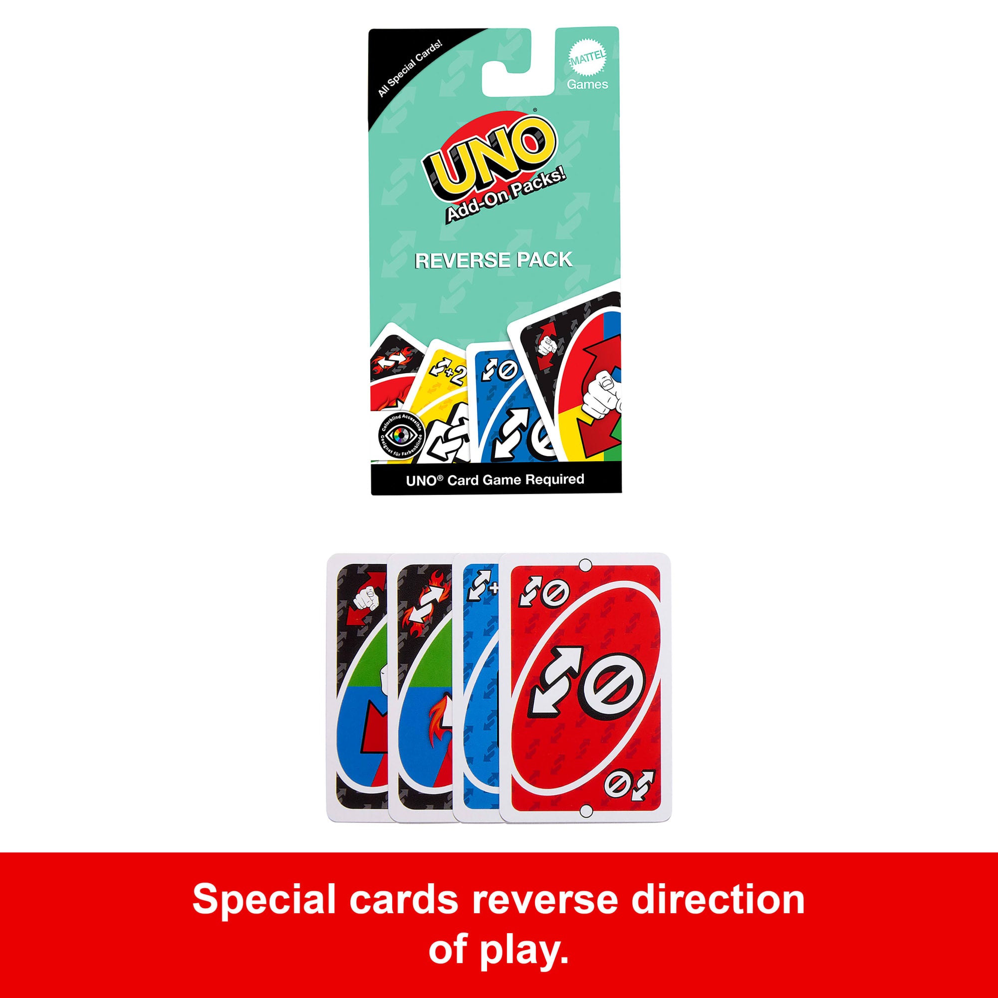 Uno Reverse Extensions UNO Add-On Packs Reverse Pack | Mattel