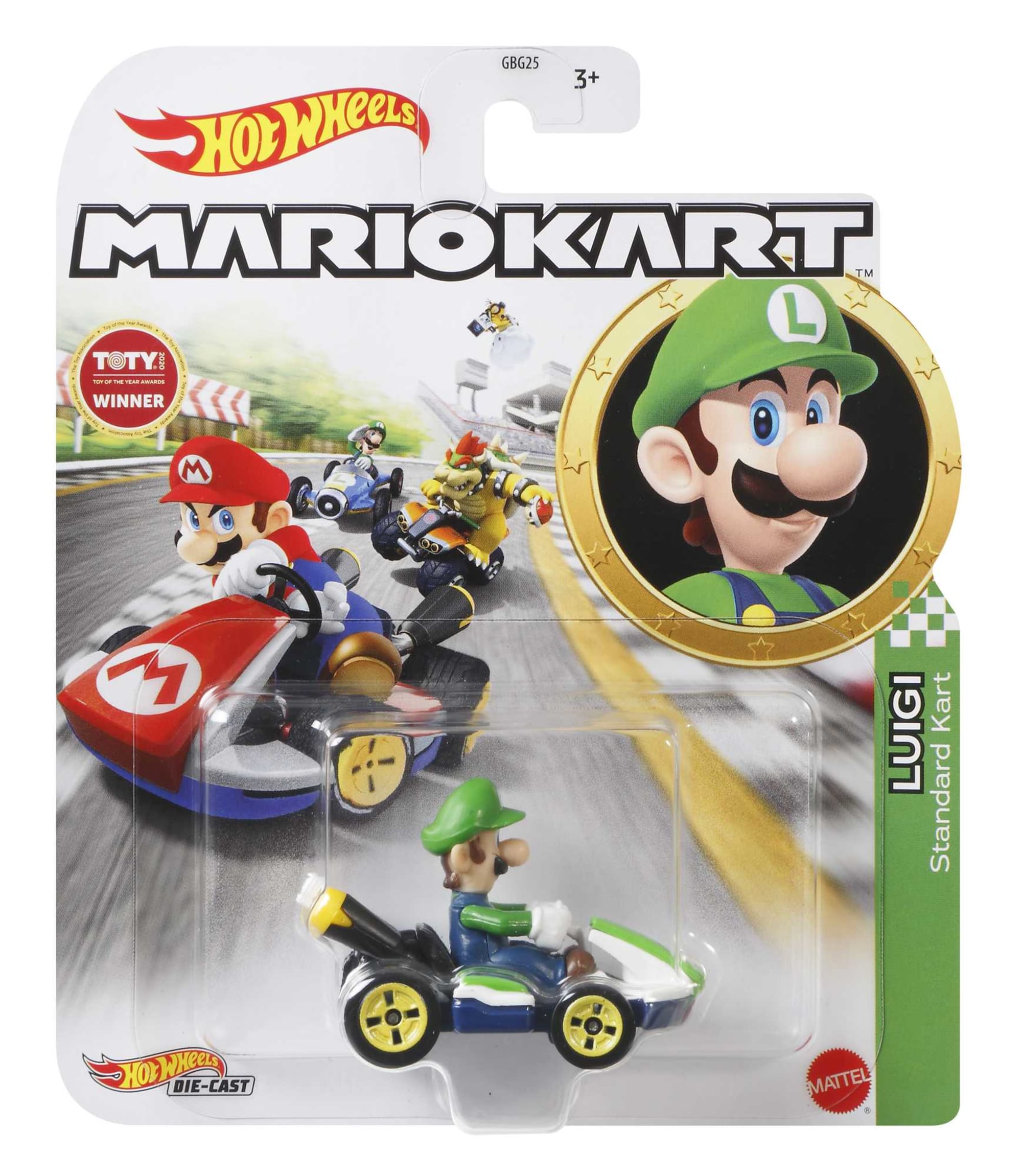 Hot Wheels Mario Kart Vehículo de Juguete Luigi Estándar Kart