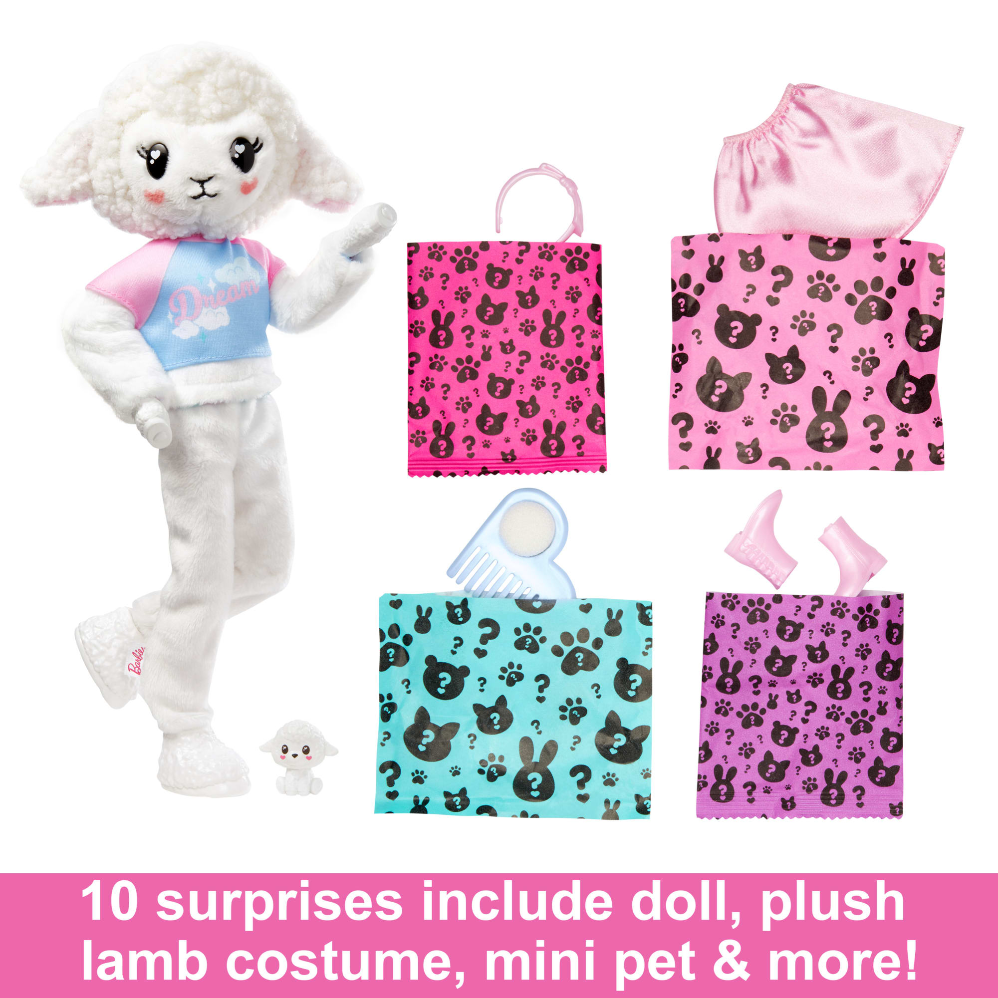 Barbie Cutie Reveal Cozy Cute Tees Doll & Accessories, Lamb in “Dream ...