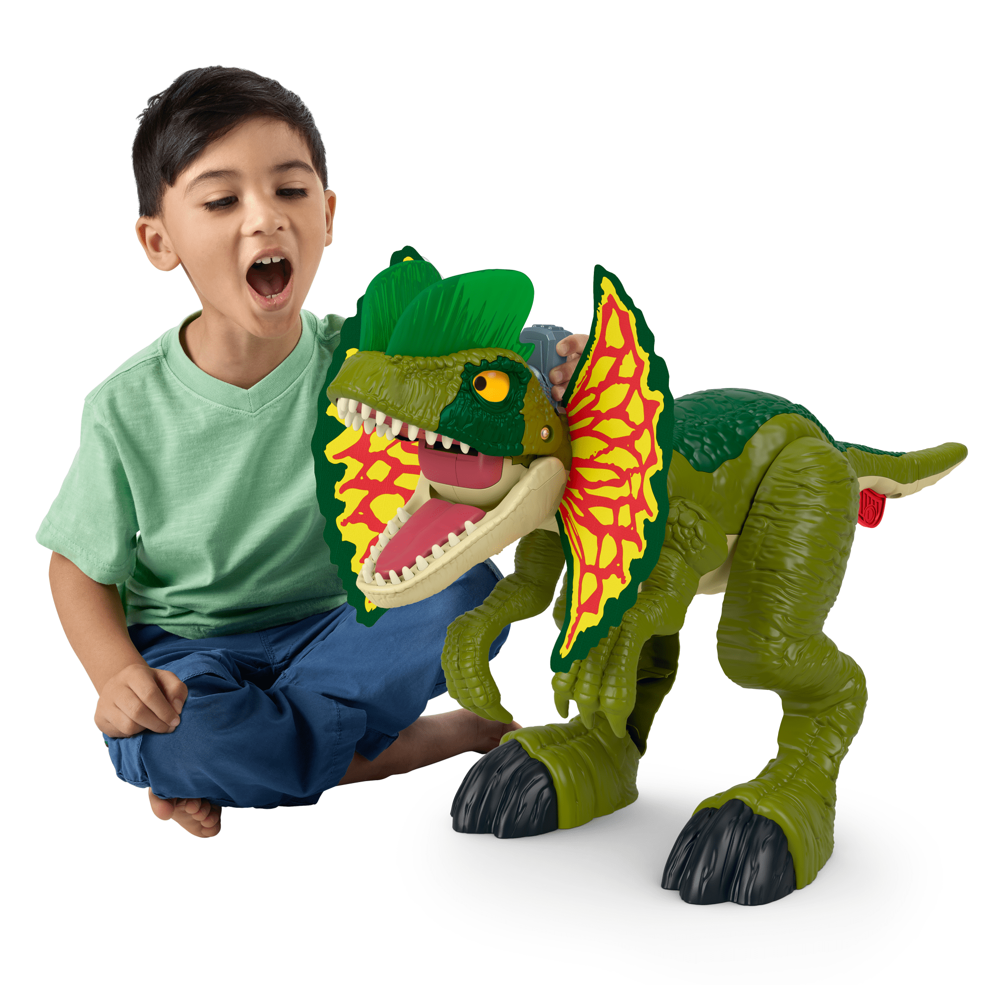 Imaginext Jurassic World Thrash Attack Dilophosaurus Dinosaur Toy