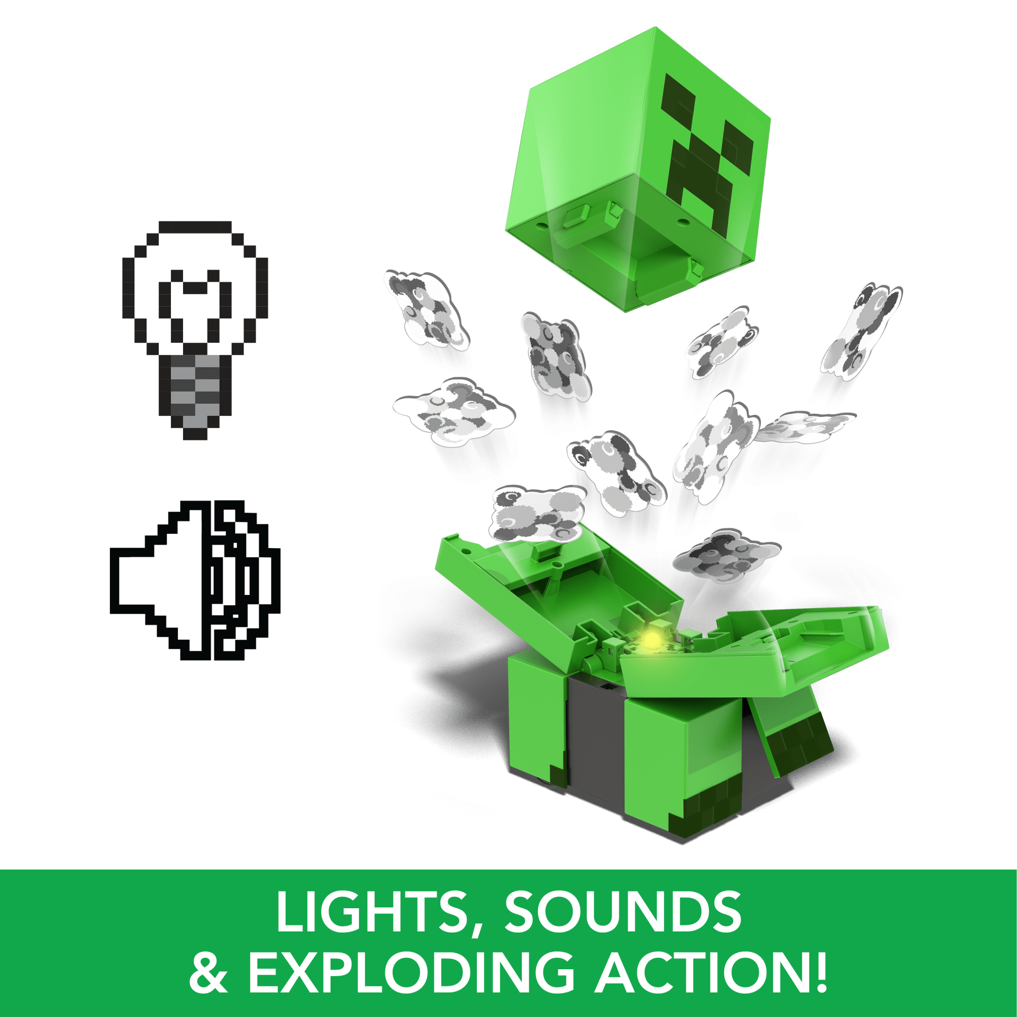 Exploding Particles Minecraft Minecraft Exploding RC Creeper, Lights & Sounds, 10 Explosion Particles ...