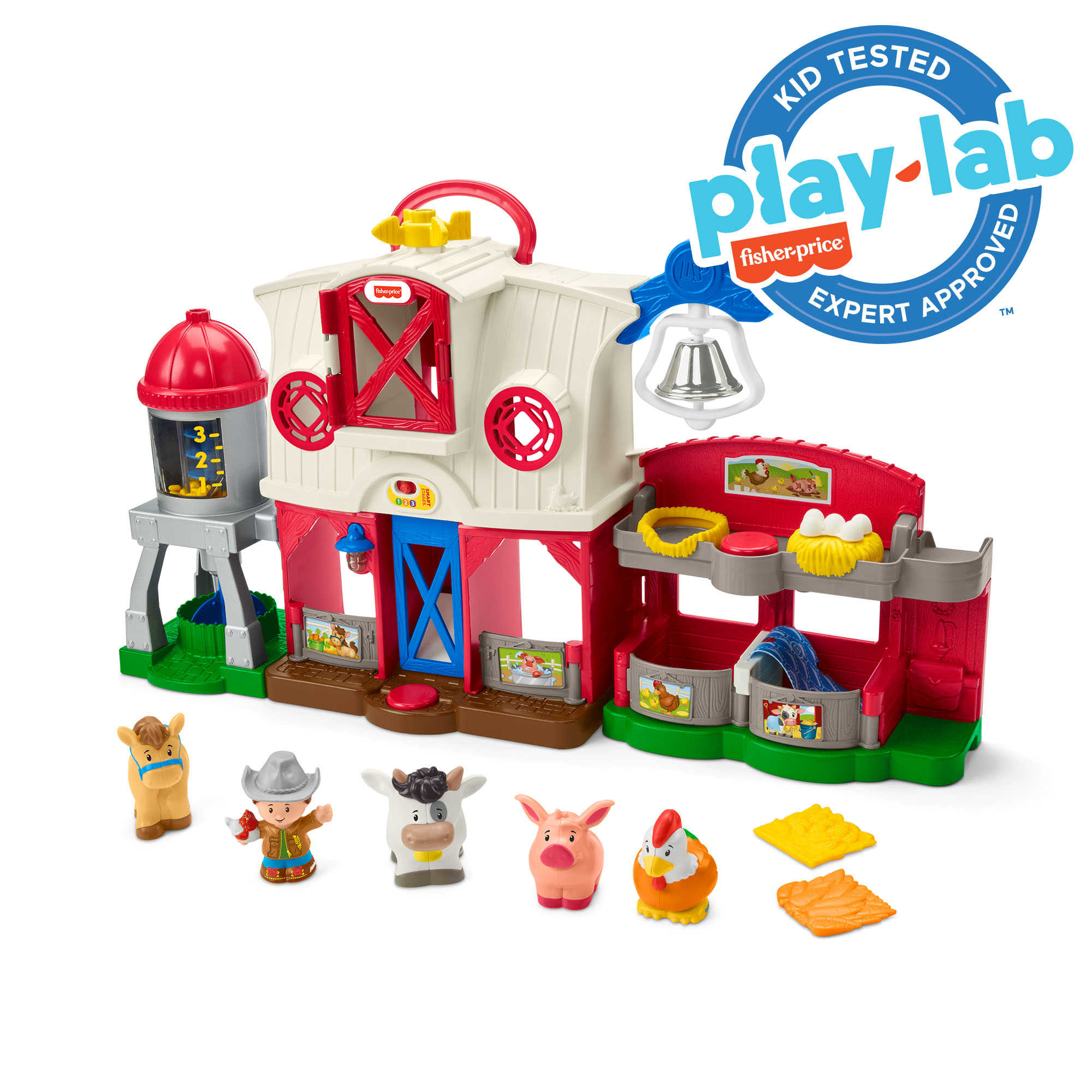 Fisher-Price Little People Farm Toy, Toddler Playset With Smart Stages Learning Content by FISHER-PRICE INC.