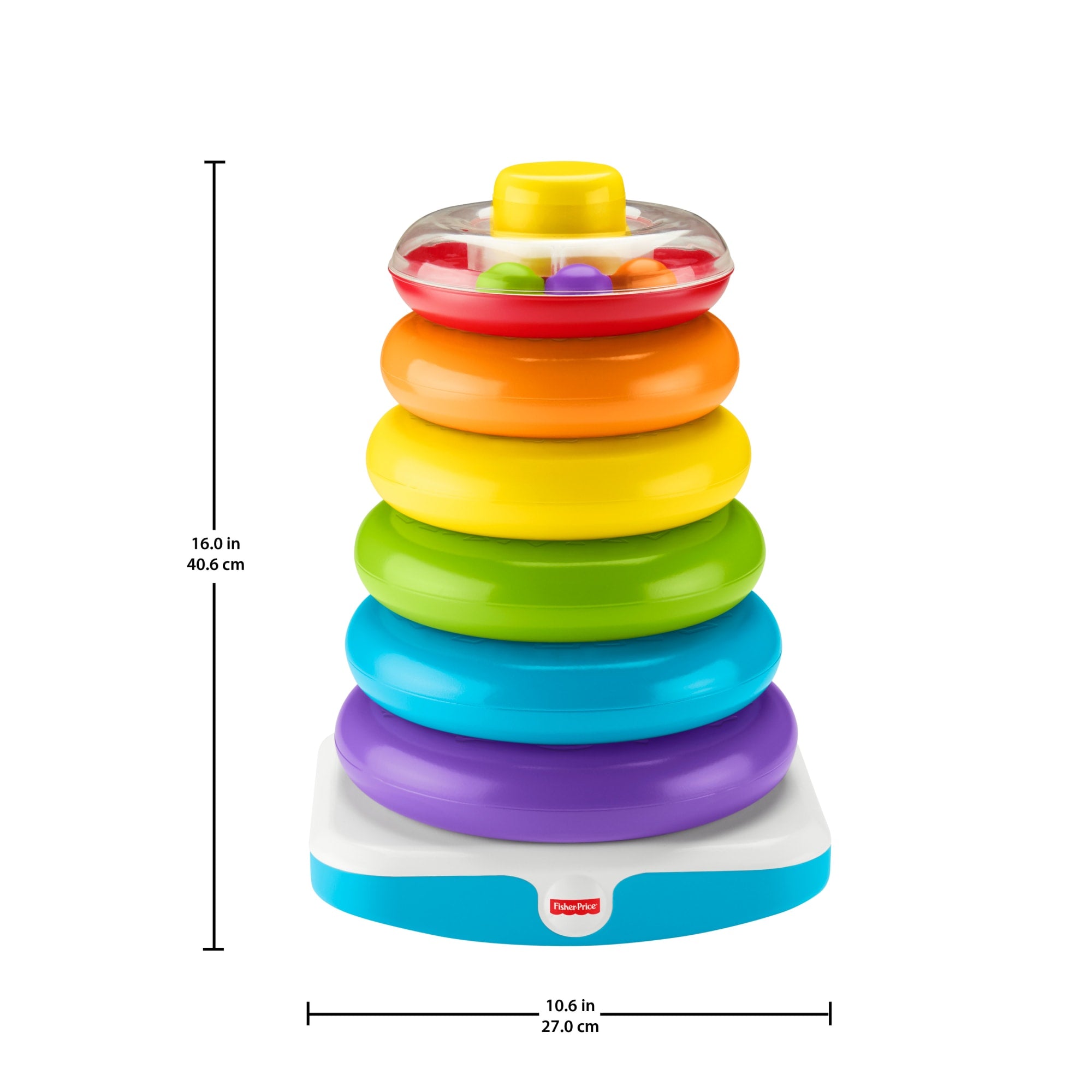 Fisher-Price Giant Rock-a-Stack Baby Toy, 14+ Inches Tall Ring Stacking ...