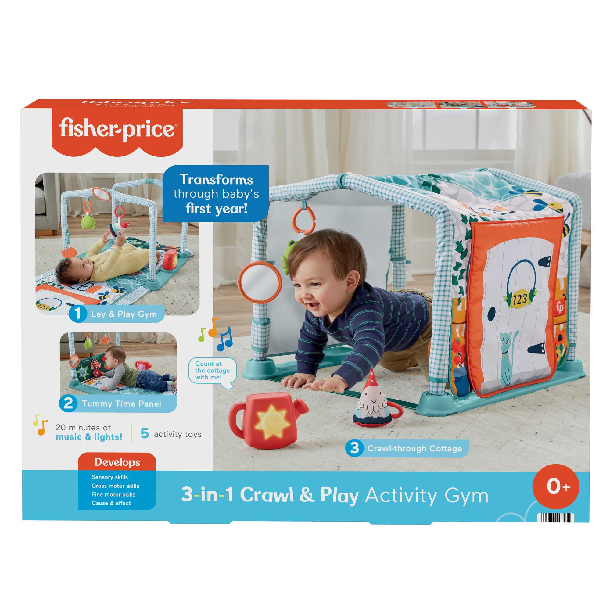 Fisher-Price 3-in-1 Crawl & Play Baby Activity Gym|Mattel