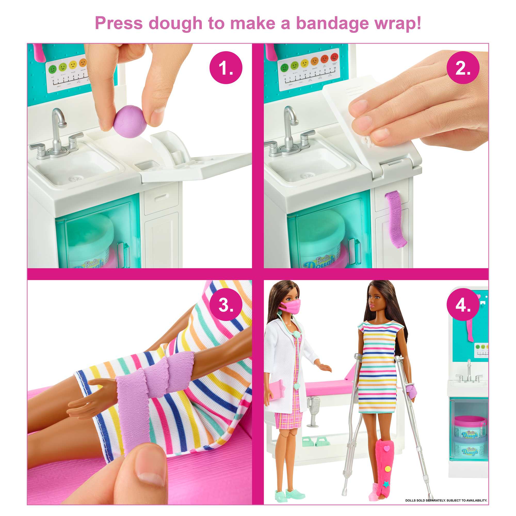 Barbie Fast Cast Clinic Playset Brunette Barbie Doctor Doll 12-In/3040 ...