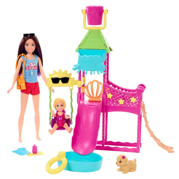 Maison de poupée Barbie Coffret Skipper Premiers Jobs Parc Aquatique -  Maison de poupée - Achat & prix